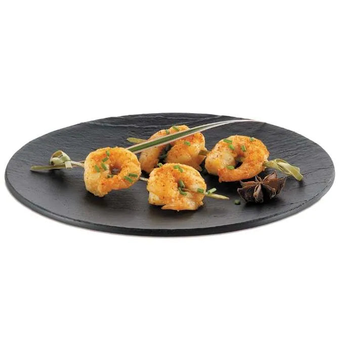 Comatec Faux Slate Oval Plate - 7 x 5 Inch Decorative Serving Tray for Appetizers, Desserts & Home Decor | Elegant Party Platter & Kitchen Display Piece