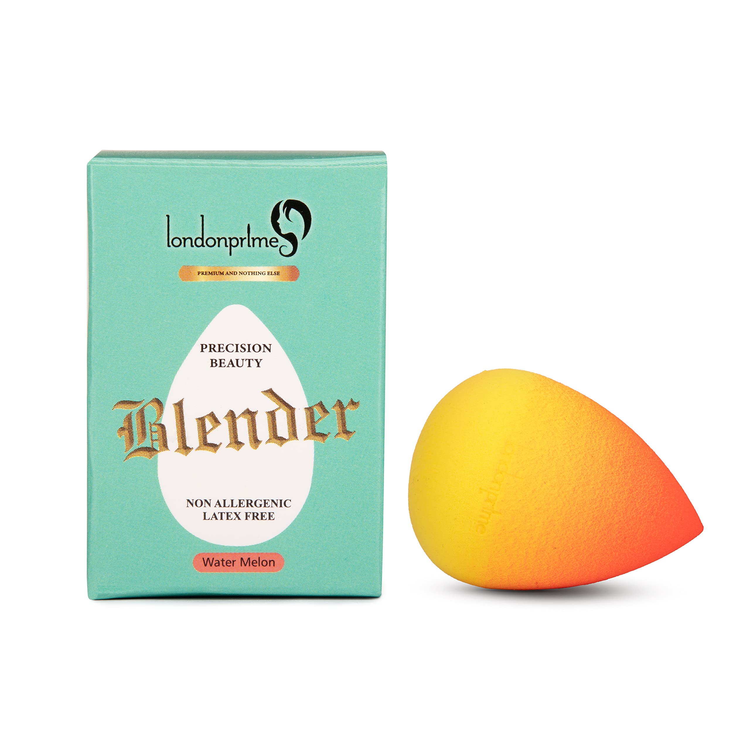 London Prime Precision Beauty Blender - Watermelon Makeup Sponge for Flawless Foundation & Concealer Application - Perfect for Professional Makeup Artists & Home Use