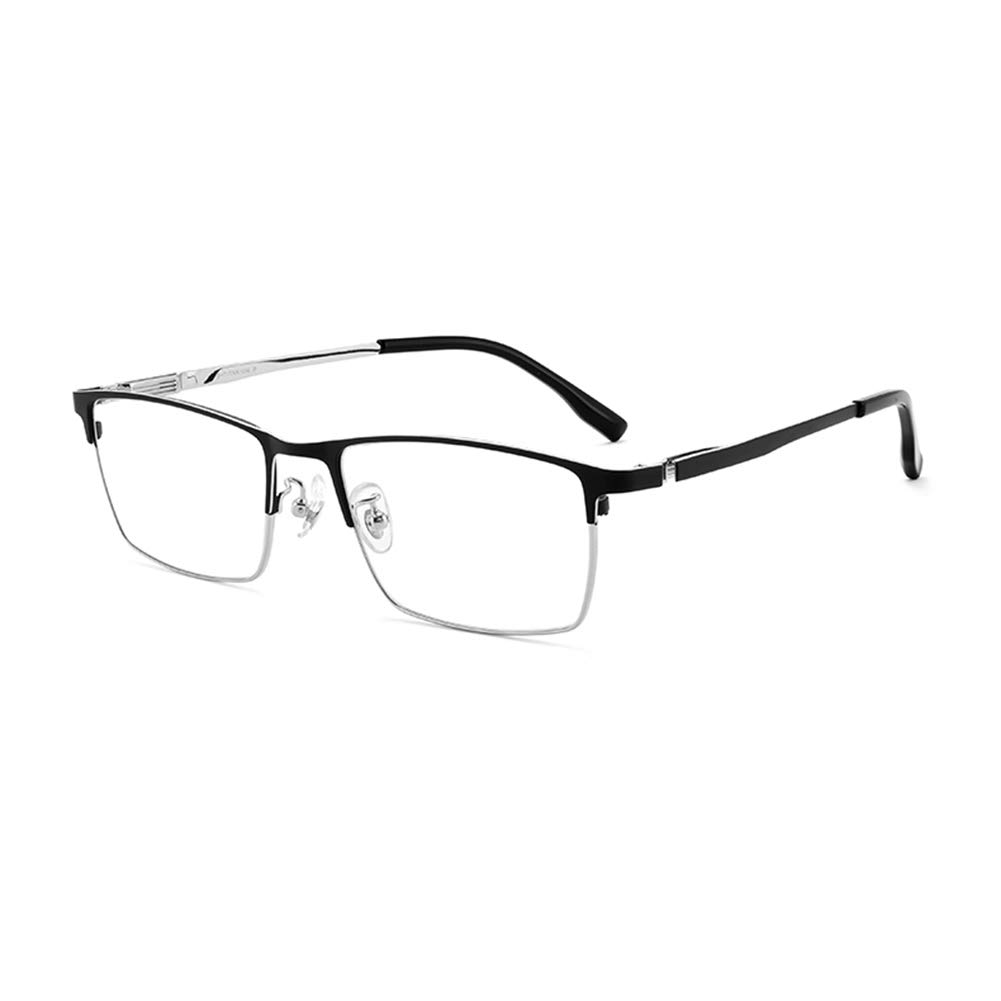 Anti-Blue Light Reading Glasses - Pure Titanium HD Multifocal Readers (+2.0) for Computer & Digital Screen Use - Silver Frame