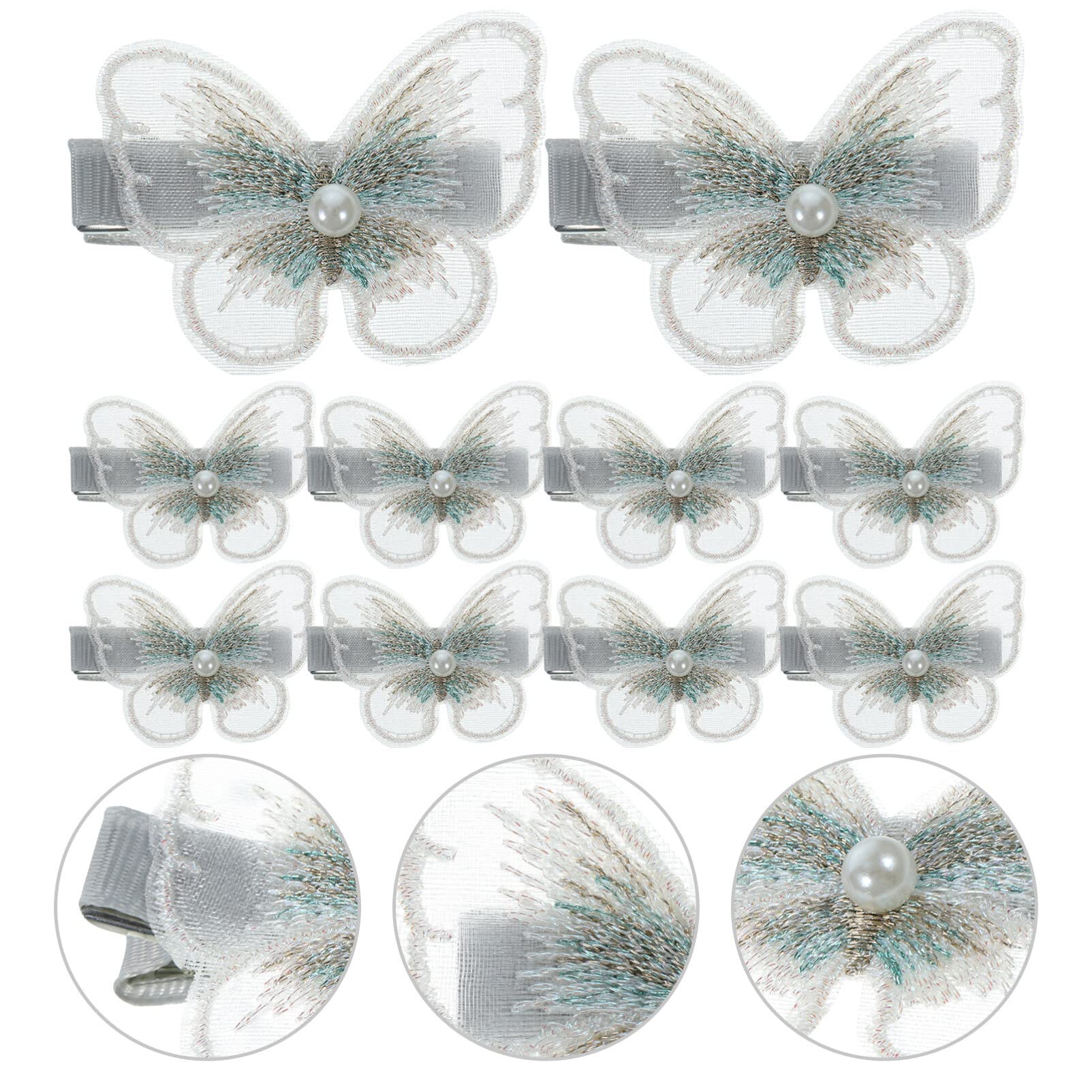 FOMIYES 10pcs White Metal Butterfly Hair Clips for Women - Elegant Wedding Hair Accessories, Floral Hair Pins for Bridal, Prom, Party & Special Occasions - Perfect Hair Decoration for Girls and Misses