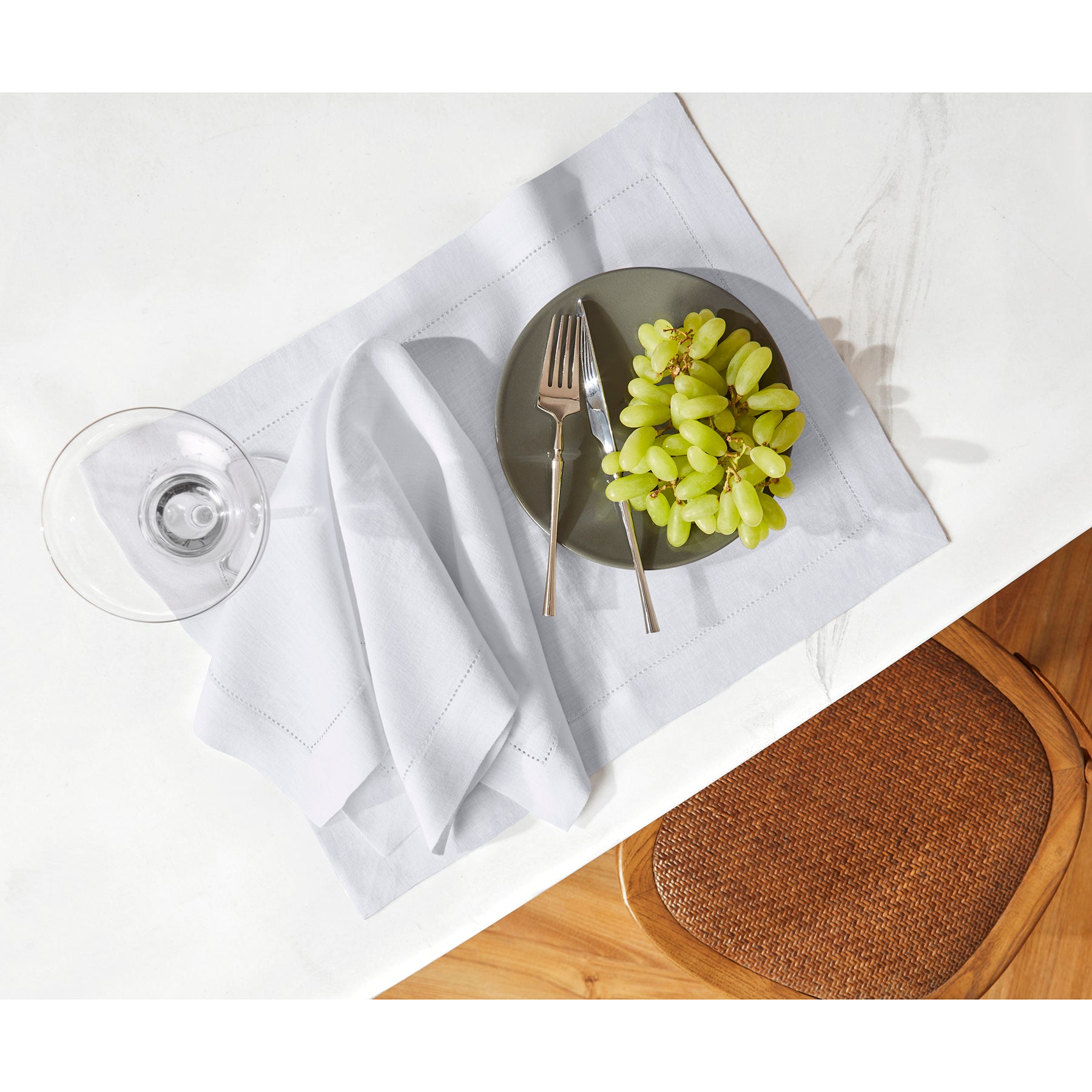 Sonoma Hemstitch Placemats Set of 4 - Premium Cotton Table Mats for Dining - Perfect for Dinner Parties, Holiday Meals & Home Decor