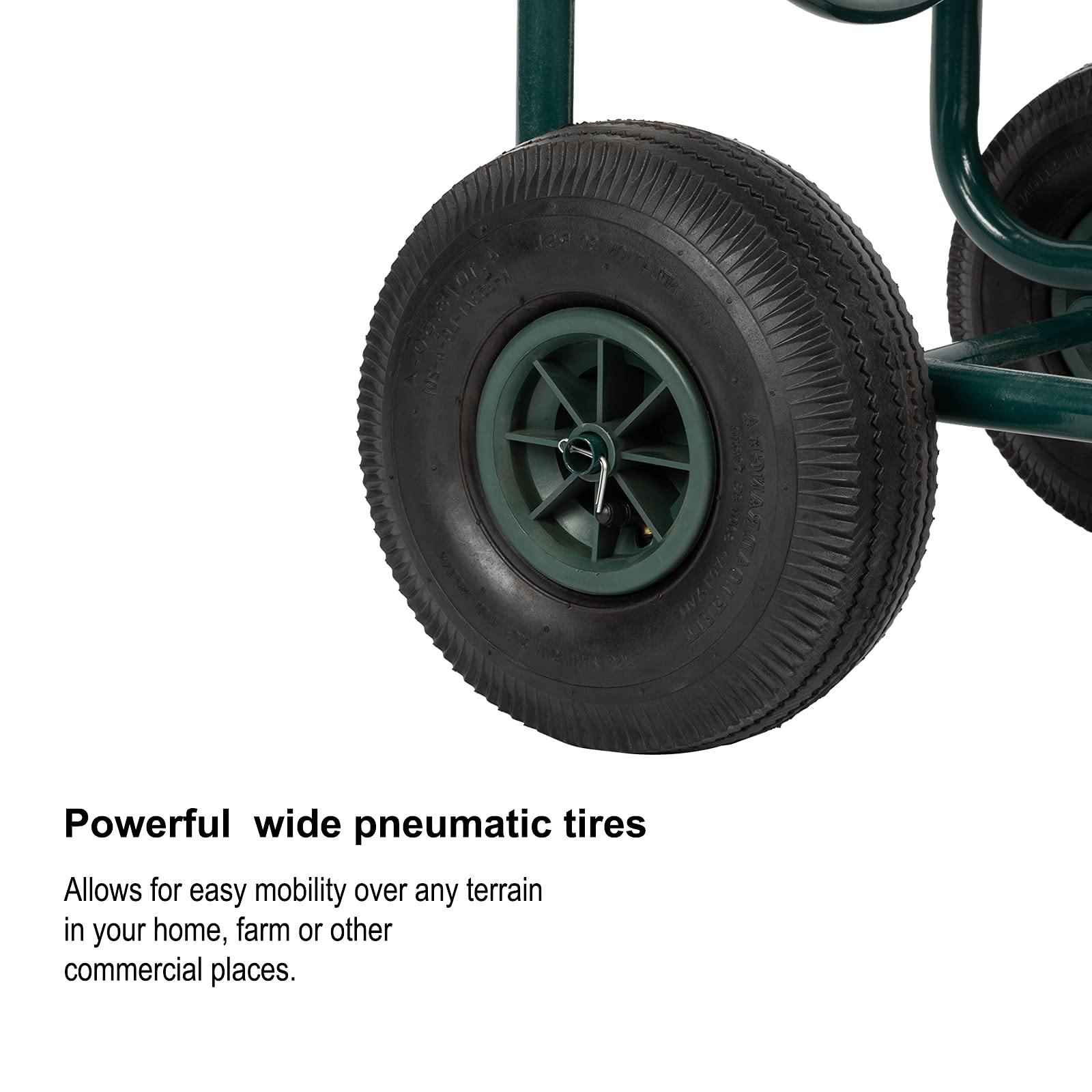 Heavy Duty 4-Wheel Garden Hose Reel Cart with 229ft 5/8