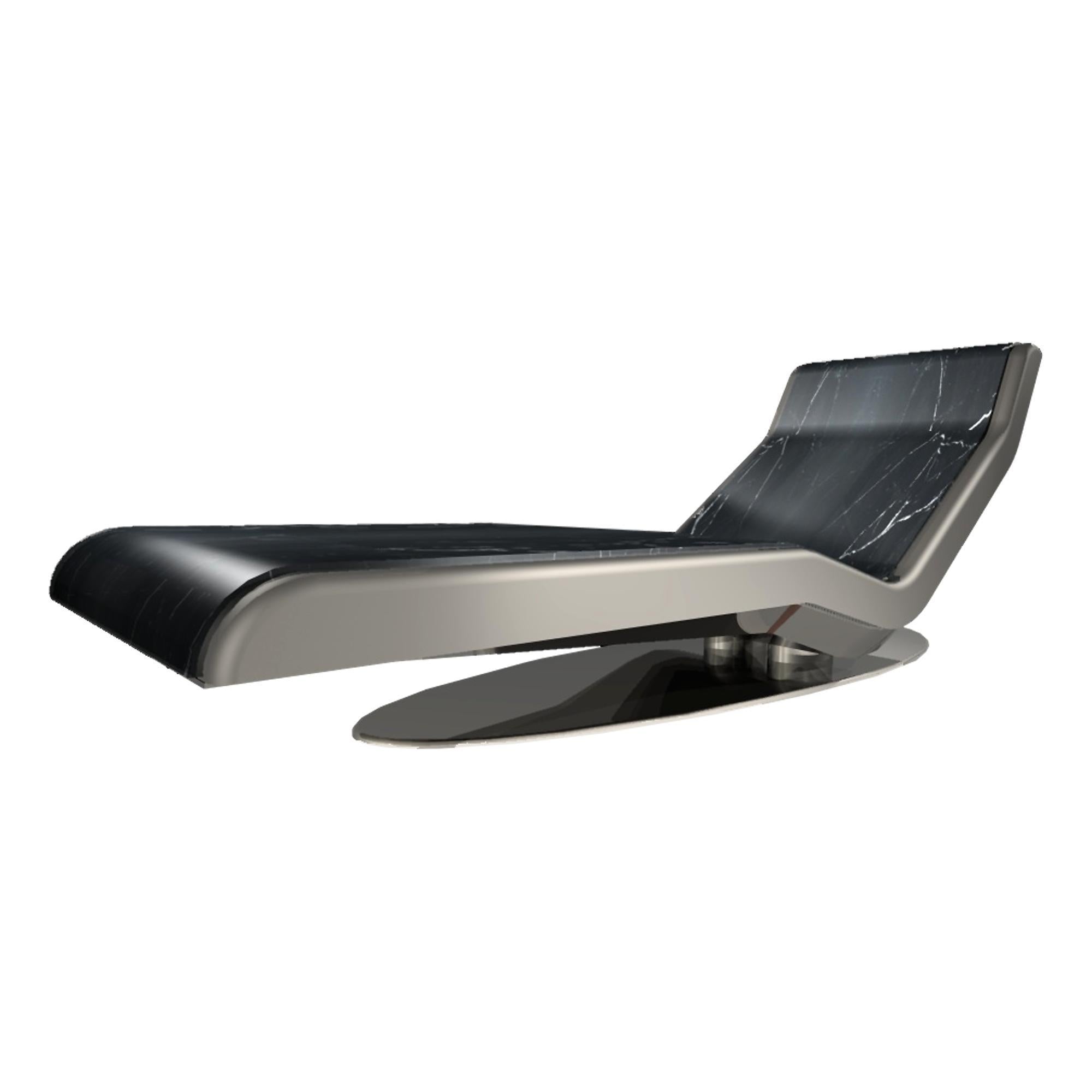 Fabio Alemanno Caesar Infrared Heated Chaise Lounge Chair - Ivoire Beige Limestone Color | Indoor/Outdoor Patio Furniture for Relaxation & Sunbathing