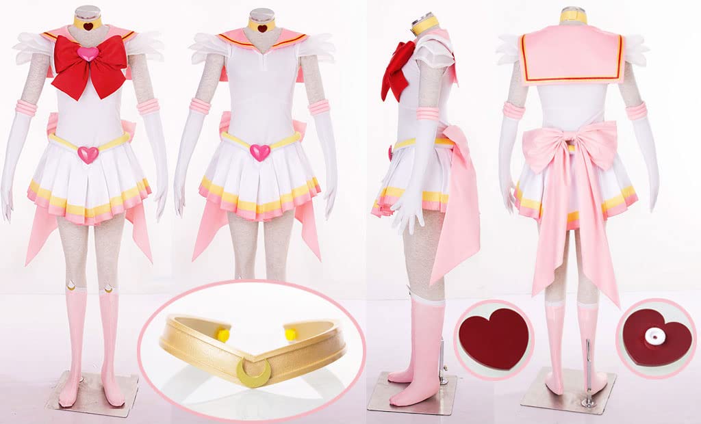 Anime SuperS Chibiusa Pink Cosplay Dress for Women - Halloween Costume & Party Outfit - Kawaii Sailor Moon Inspired Fashion