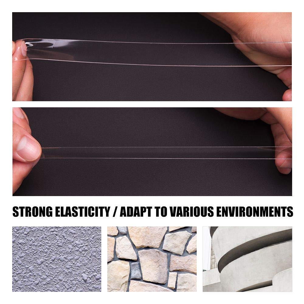 Double Sided Tape Heavy Duty - 3/4 Inch x 10 Feet Clear Strong Acrylic Adhesive Mounting Tape | Removable No Residue Transparent for Crafts, Walls, Carpets | Perfect for Home Decor, DIY Projects & Office Use (1 Roll)