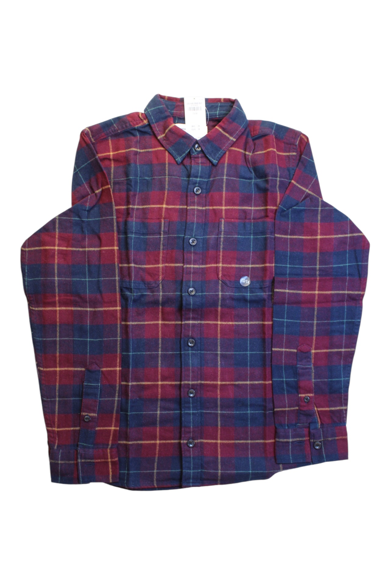 Abercrombie & Fitch Boys' Plaid Long Sleeve Button-Down Shirt Size 14Y - Classic Checkered Flannel for School, Casual Wear & Outdoor Activities