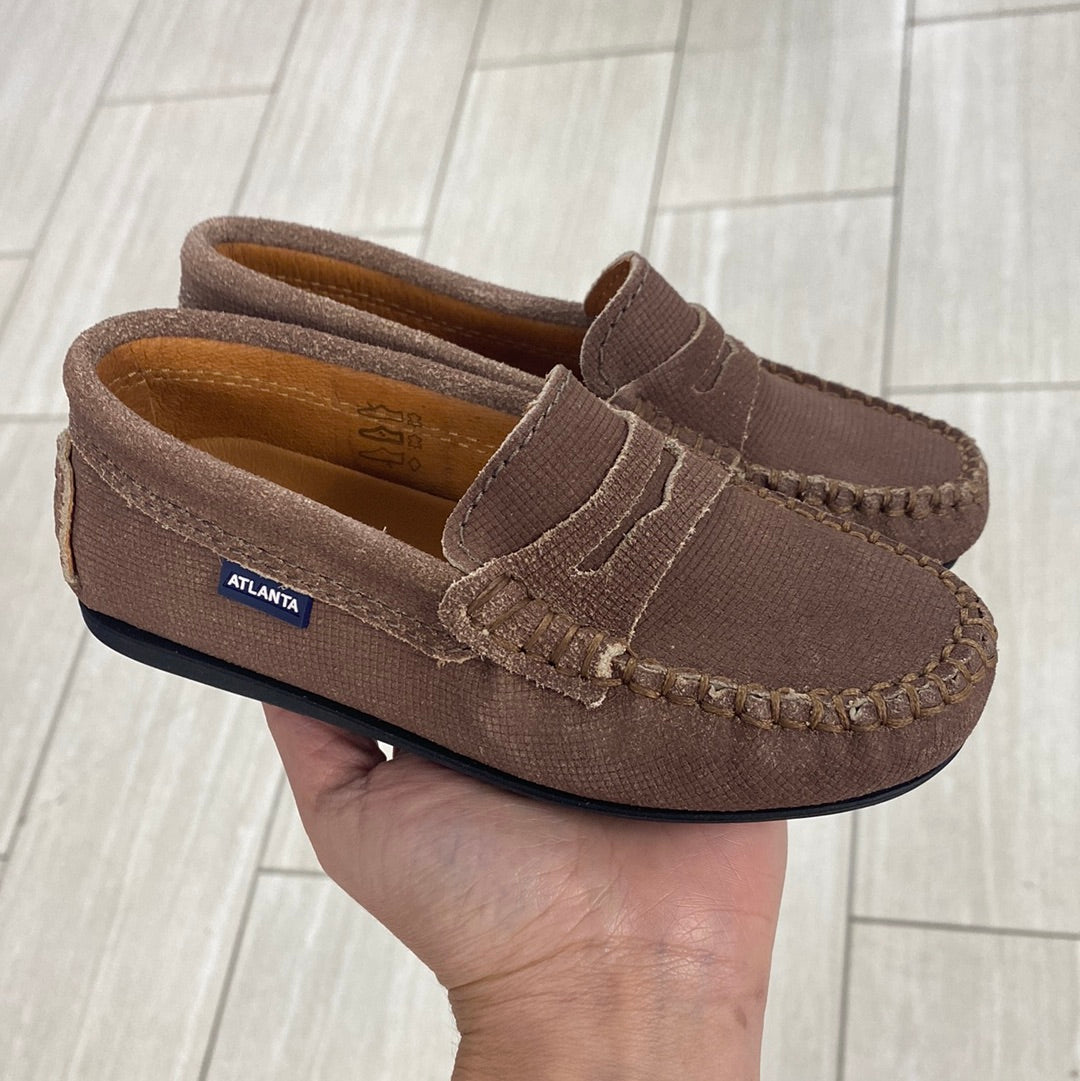 Men's Atlanta Moccasin Chocolate Brown Textured Penny Loafers - Comfortable Casual Shoes for Work, Office & Everyday Wear