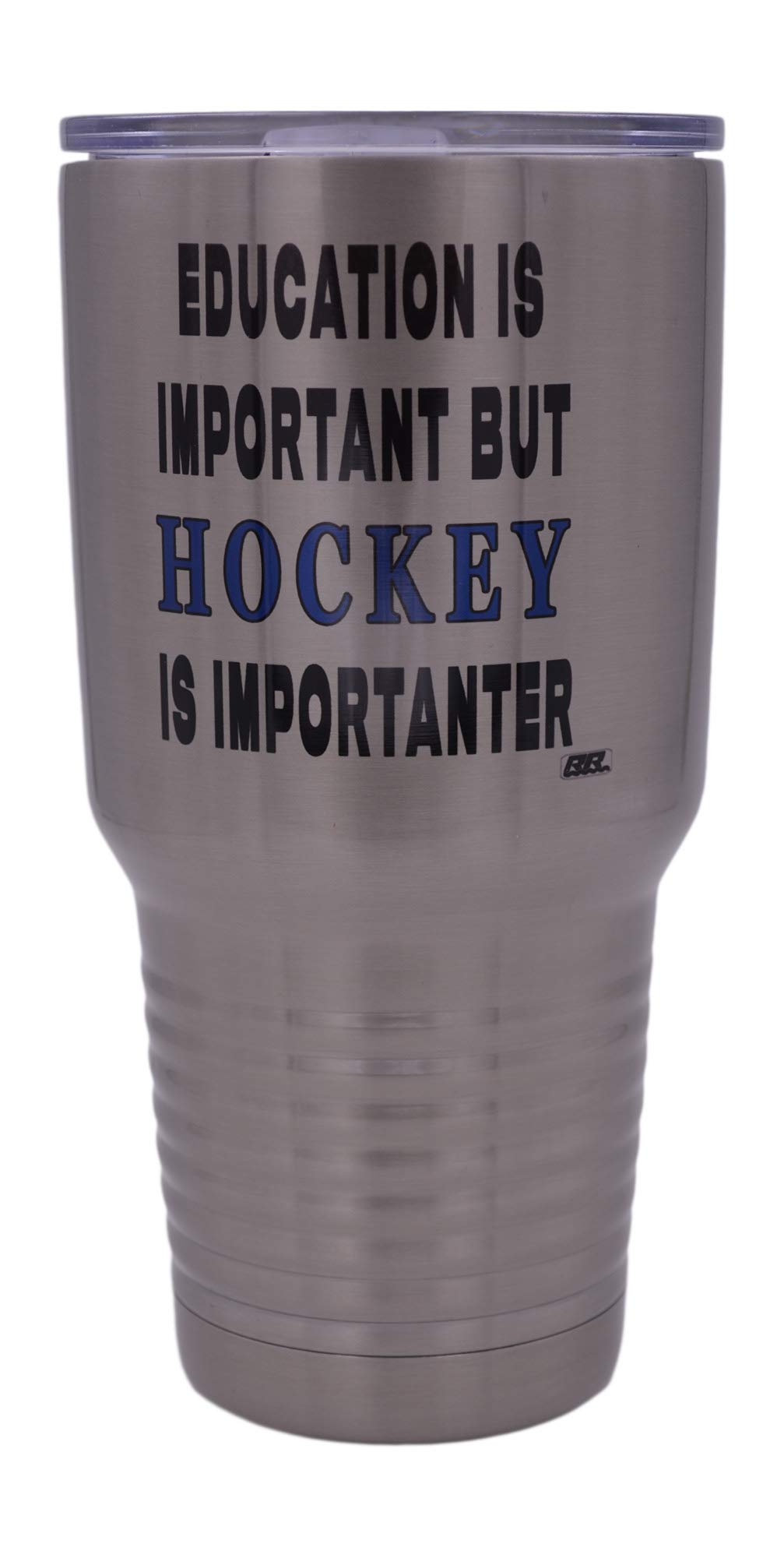 30 Oz Funny Hockey Player Travel Tumbler with Lid - Insulated Stainless Steel Cup for Coffee & Cold Drinks - Perfect Sports Gift for Hockey Fans, Coaches & Players - Great for Games, Practice & Office Use