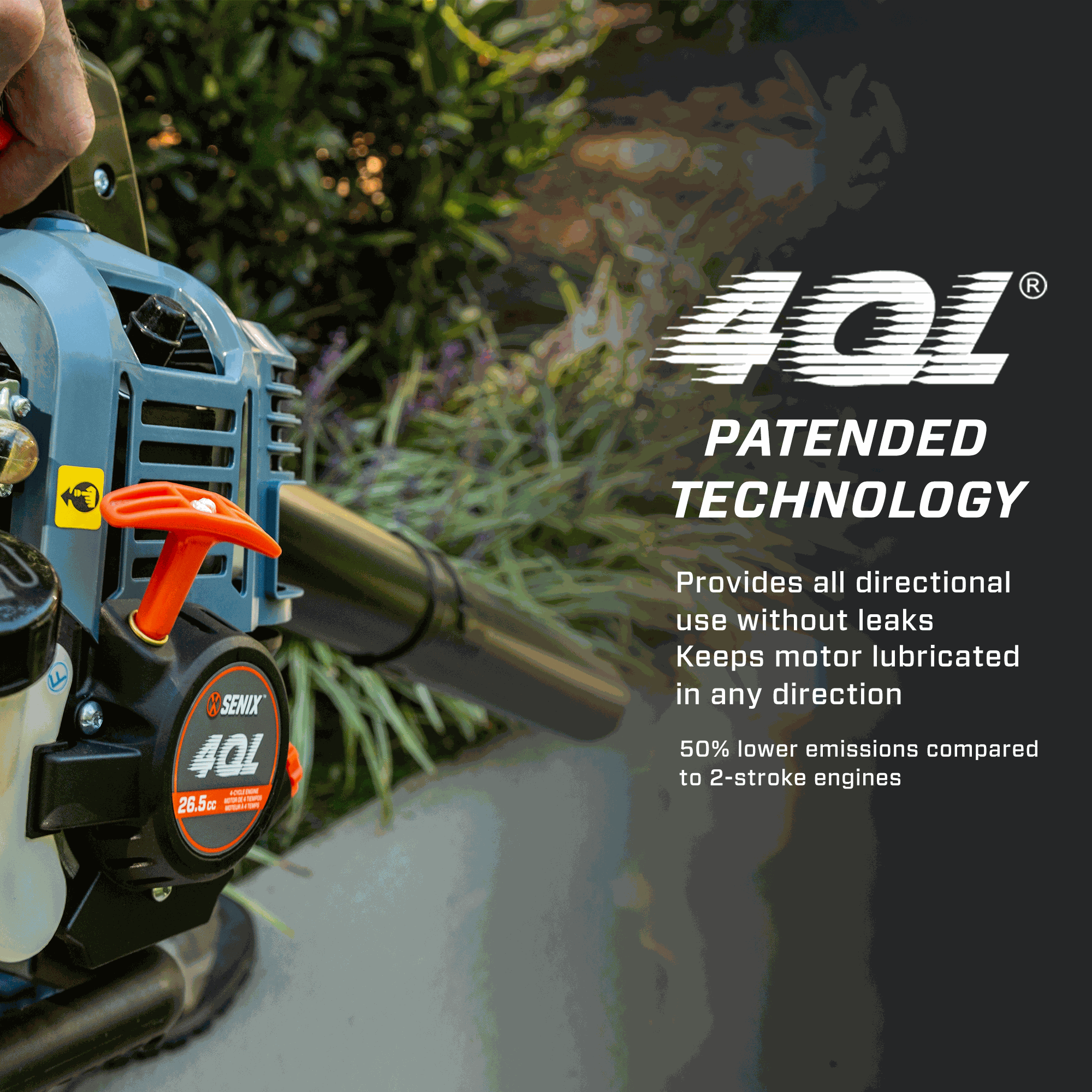4QL® 26.5cc 4-Cycle Gas Powered Handheld Leaf Blower - Powerful Yard Cleanup for Lawns, Driveways & Patios