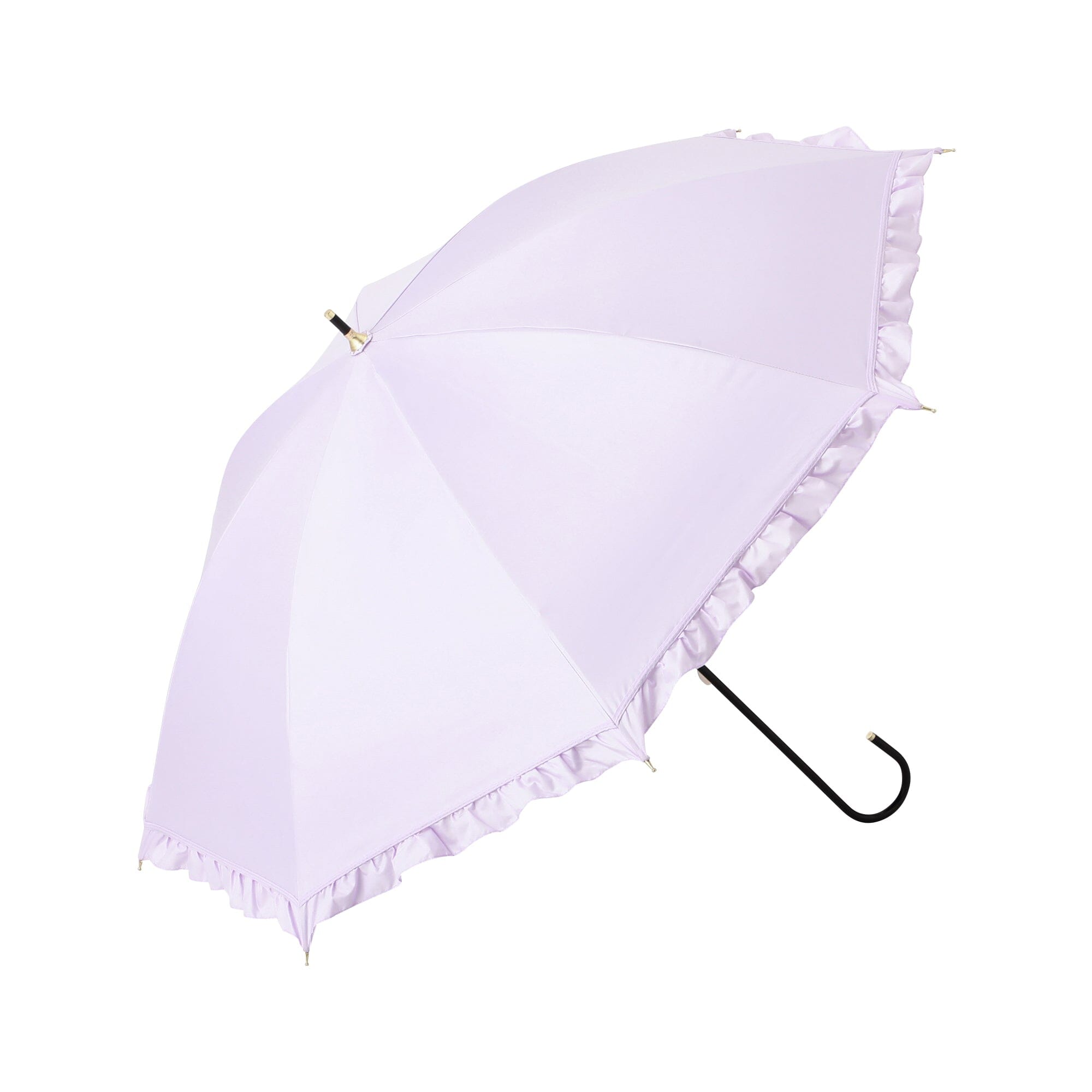 Classic Frill Long Umbrella 50cm Lavender - UV Protection & Waterproof - Perfect for Sunny Days and Rainy Weather - Elegant Outdoor Accessory for Women and Men