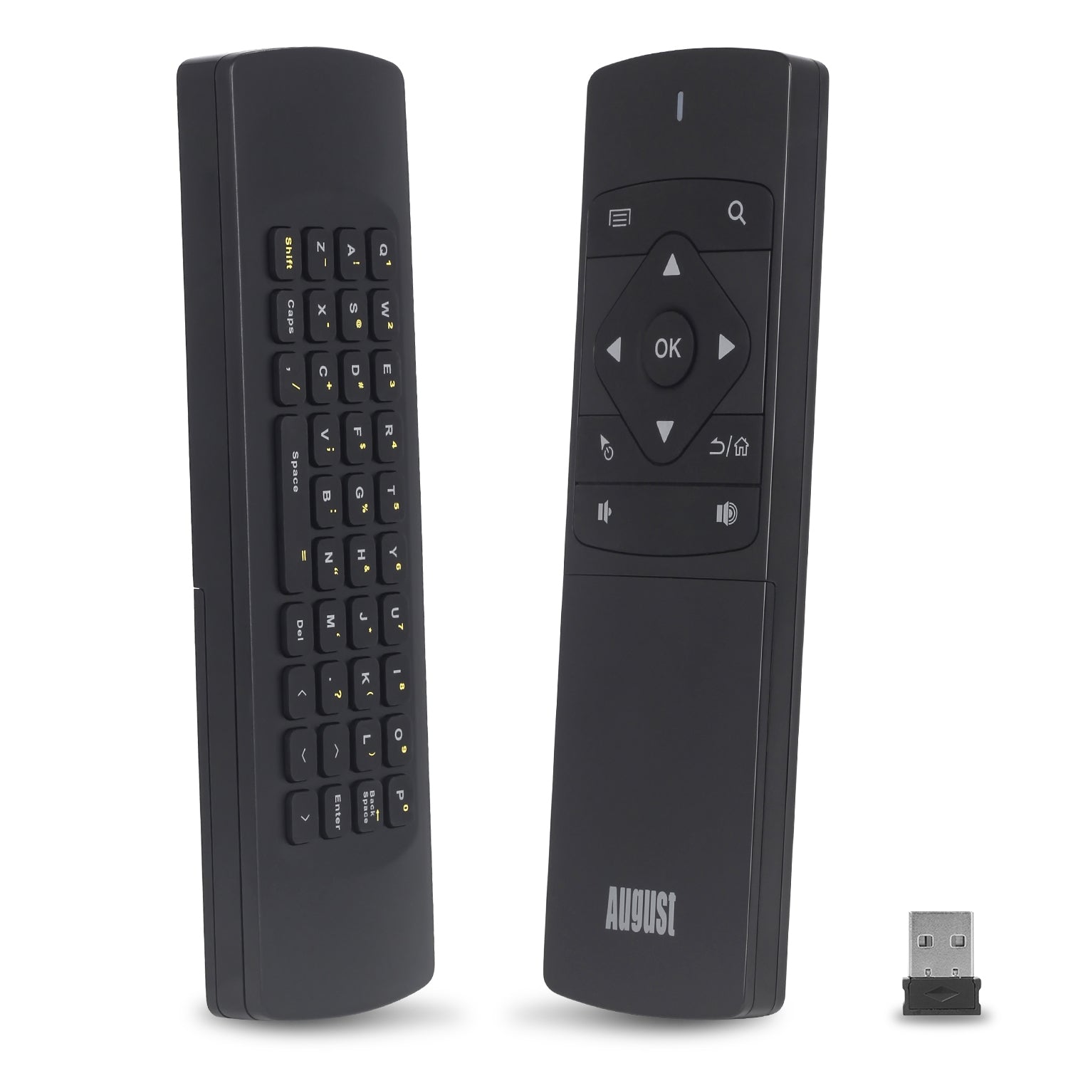 Wireless USB Air Mouse with Keyboard Remote Control for PC, Laptop, Kodi, Raspberry Pi & Chromebook - Portable Mini PC Remote for Home Theater, Presentations & Smart TV - PCR500 Model
