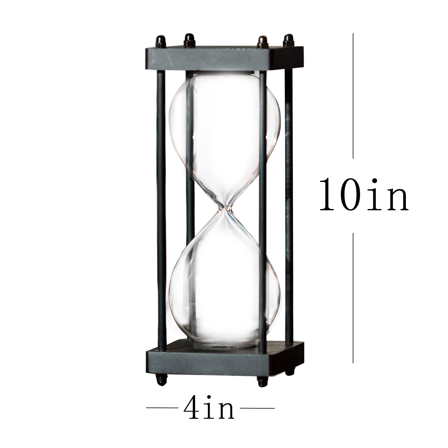 Large Fillable Hourglass Timer - Decorative Empty Sand Timer with Wooden Frame - Perfect for Home Decor, Office Productivity & Mindfulness Exercises