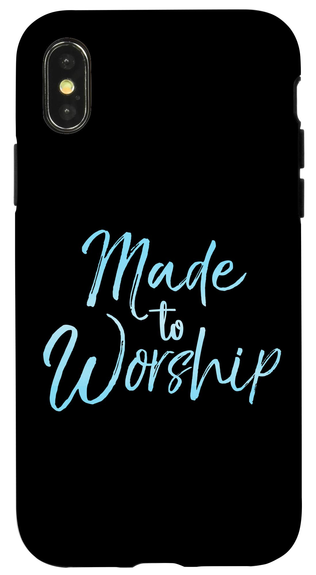 iPhone X/XS Blue Watercolor Christian Phone Case - Inspirational Worship Design - Perfect for Church, Bible Study & Daily Faith Inspiration