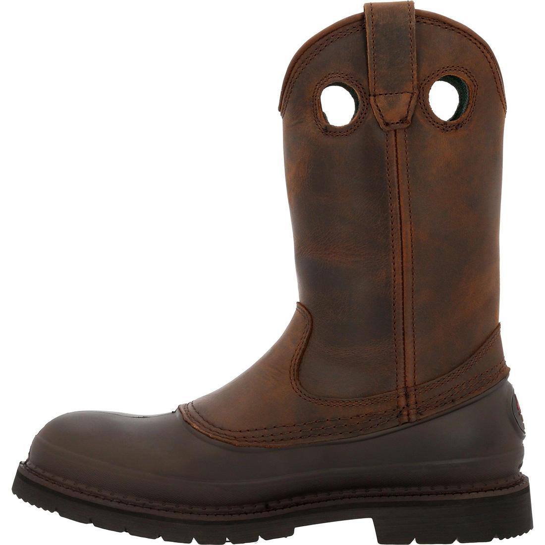Muddog Wellington Work Boots for Men - Waterproof Steel Toe Safety Boots with Slip Resistance - Ideal for Construction, Farming & Outdoor Work