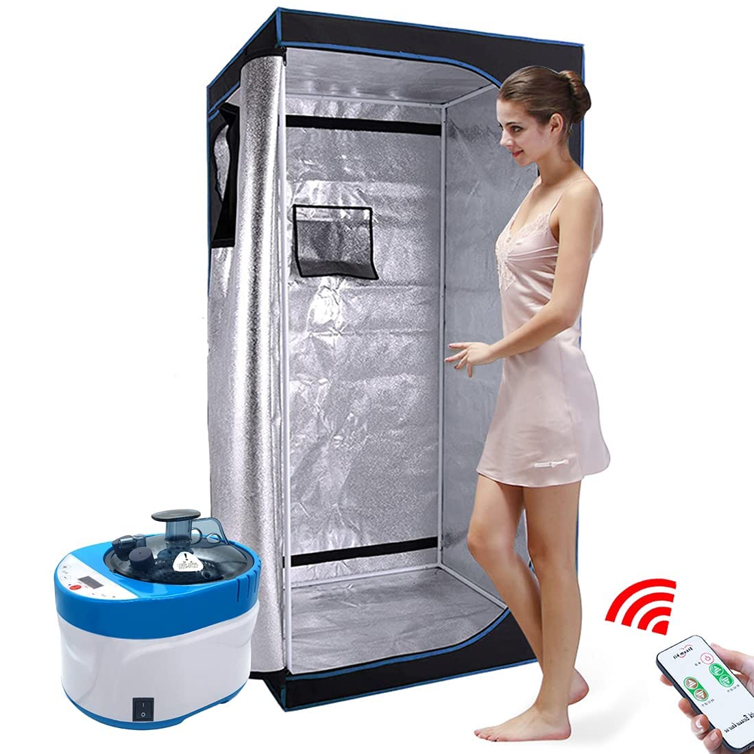 ZONEMEL Portable Steam Sauna Kit - 4L Large Capacity Steam Pot with Remote Control | Full Body Sauna Tent for Home Spa & Relaxation | Perfect for Detox, Weight Loss & Muscle Recovery