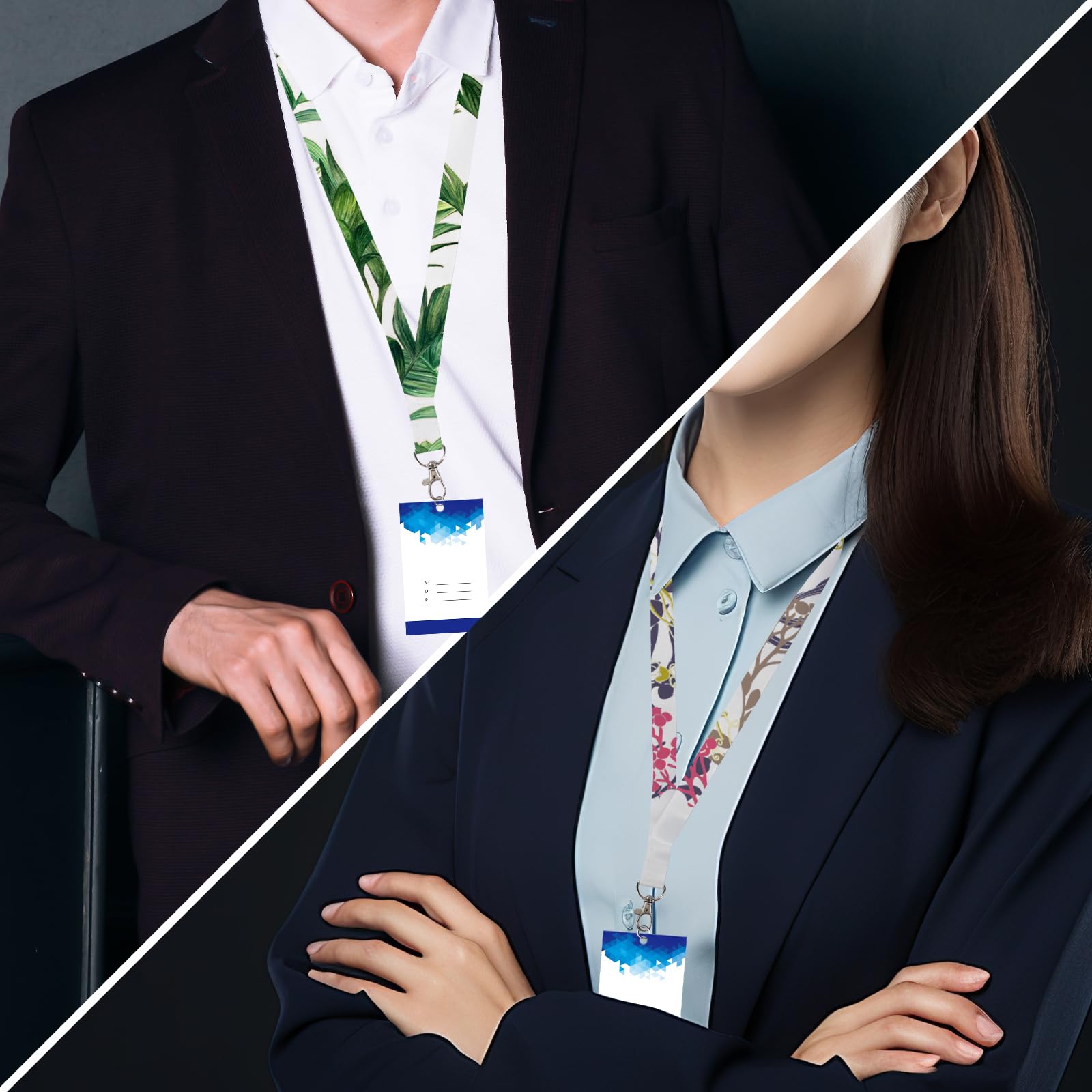 RYKOMO 15pcs White Sublimation Lanyards with Badge Holder - DIY Heat Transfer Lanyards for ID Cards & Keys