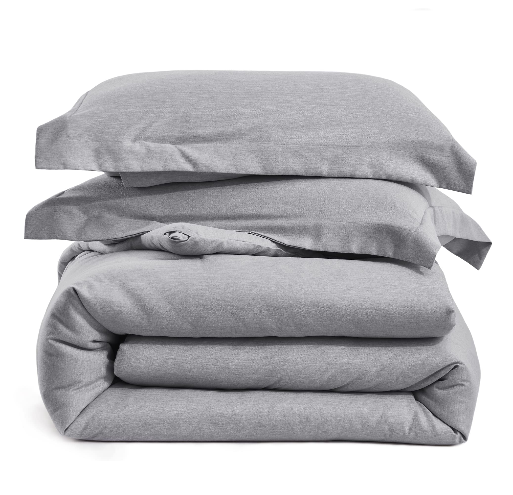 TILLYOU Twin Size Comforter Set - Grey Breathable Lightweight Bedding Set, 2-Piece Cationic Dye Twin Soft Comforter with Pillow Sham (68x80 inches) for Kids Room, Guest Bedroom & Dorm Essentials
