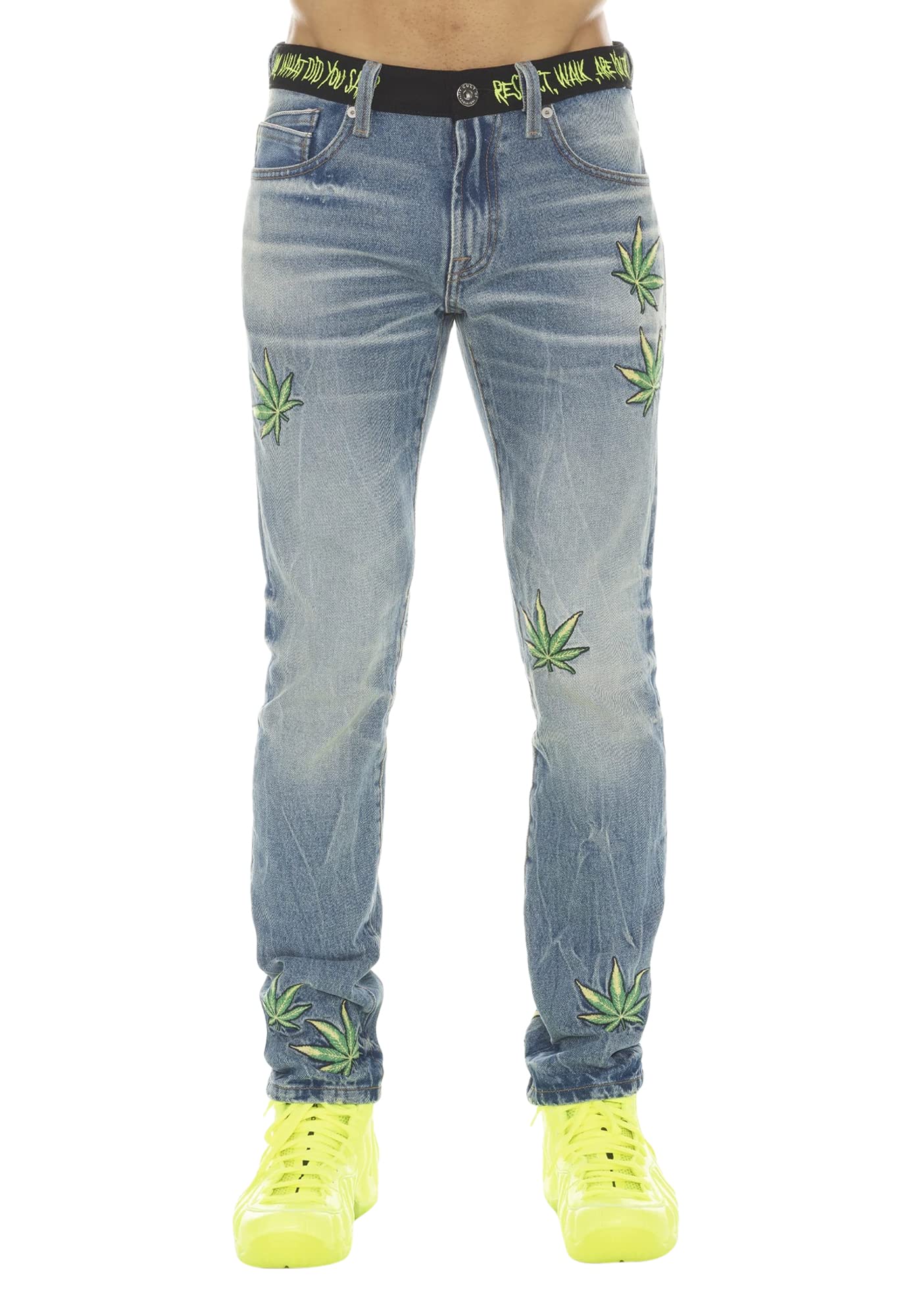 Men's Slim Fit Rigid Denim Jeans - Cult of Individuality Rocker Style for Casual Wear & Night Out | Premium Quality Denim Pants for Street Style & Everyday Comfort