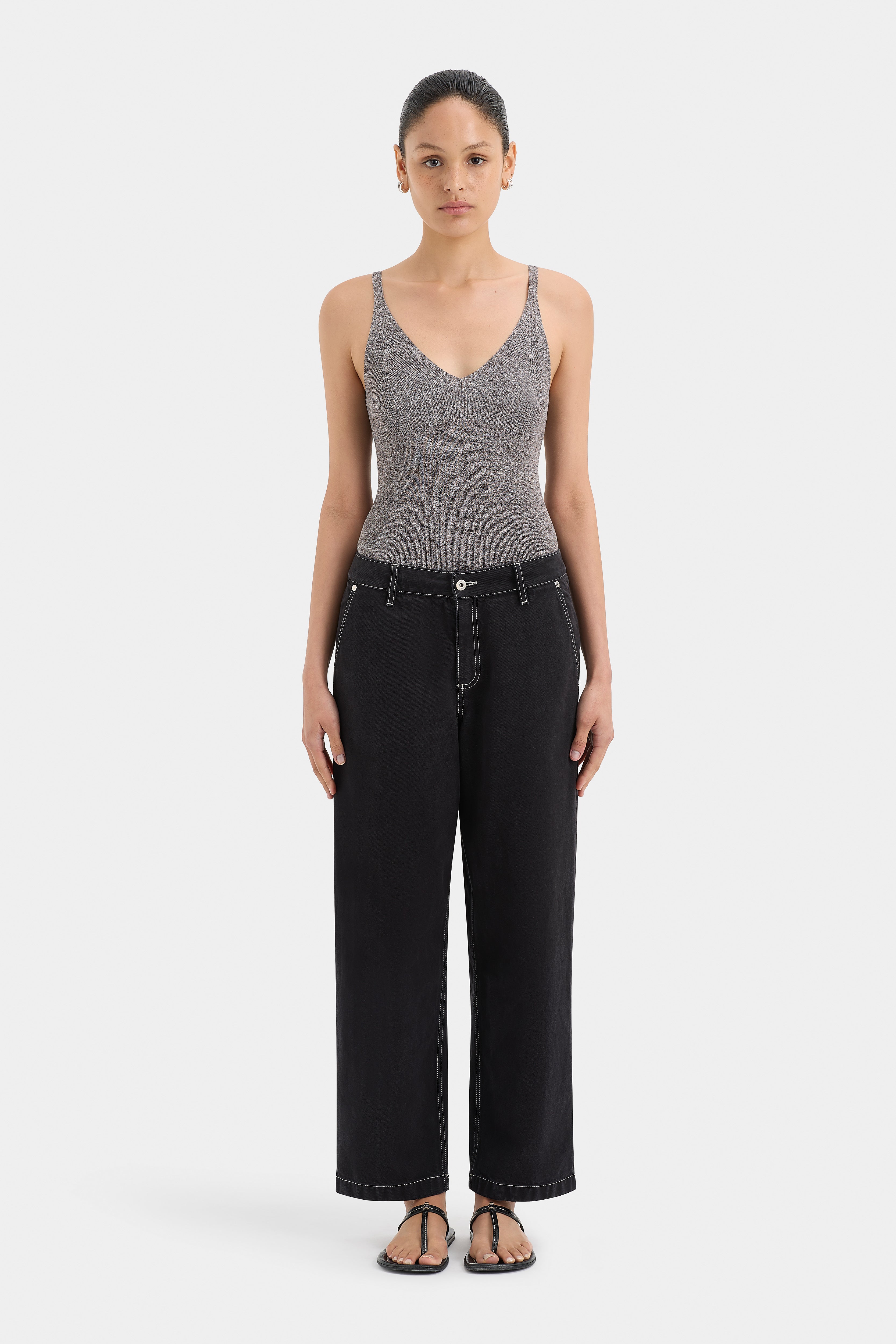 Rocio Tank Top for Women - Soft Mocha Marle Knit Tee - Casual & Comfortable Summer Wear for Outfits, Beach, and Lounge