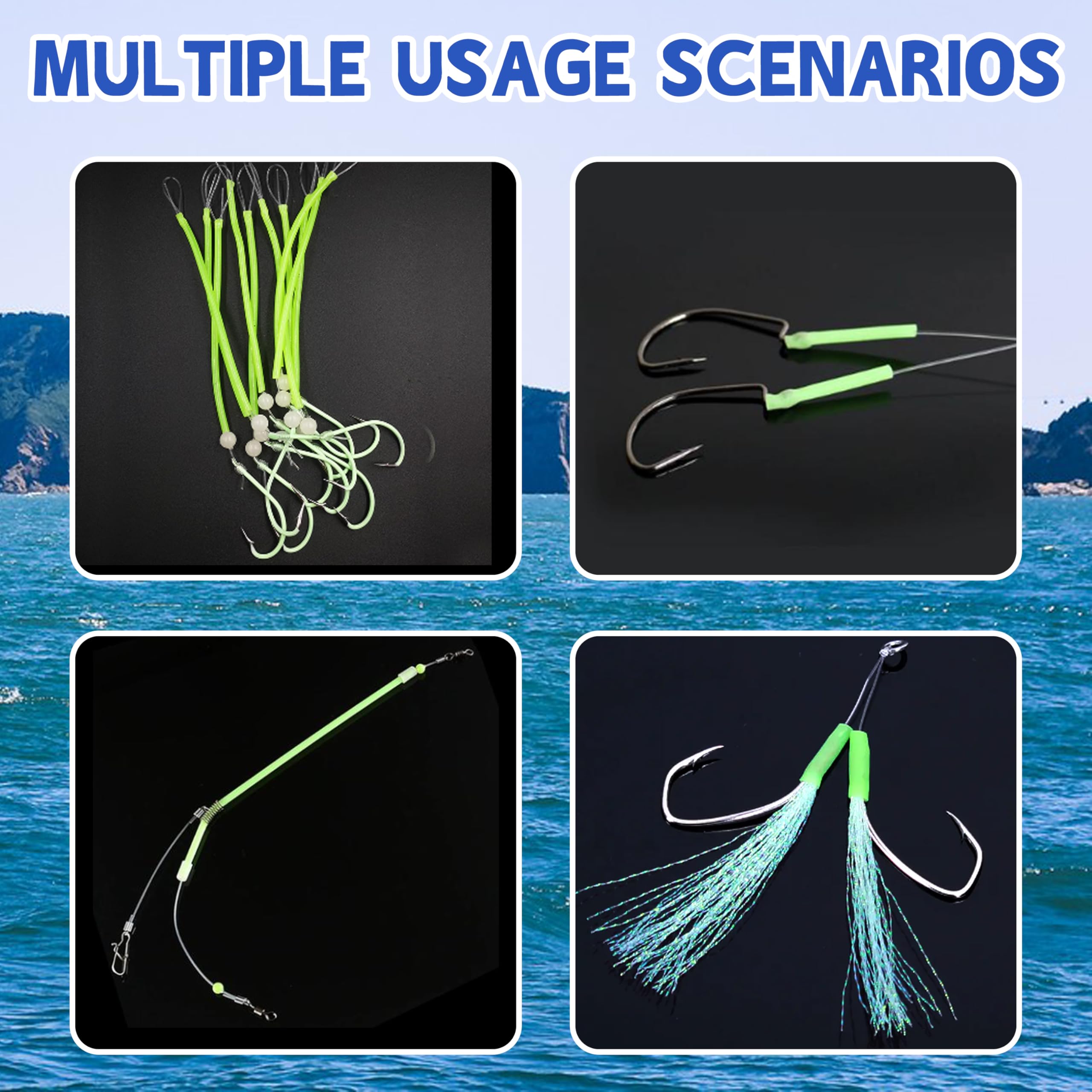 16.4ft Glow Fishing Tube - Green Luminous Soft Plastic for Night & Deep Sea Fishing