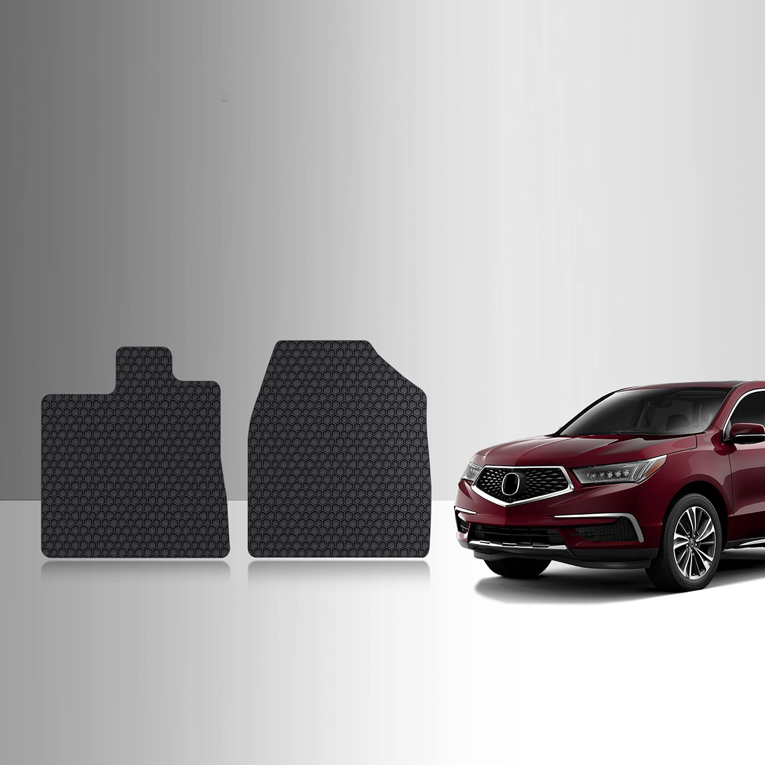 ToughPro Heavy Duty All Weather Floor Mats for Acura MDX 2014-2020 - Premium Black Rubber Car Mats (Front Row, Made in USA) - Perfect for Rain, Snow & Mud Protection