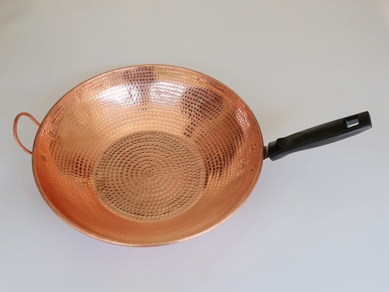 Handmade Pure Copper Cooking Pot – Extra Large Thick Copper Wok with Flat Bottom | Healthy Kitchen Cookware & Gourmet Gift for Chefs | Perfect for Stir-Frying, Sauteing & Sauce Making