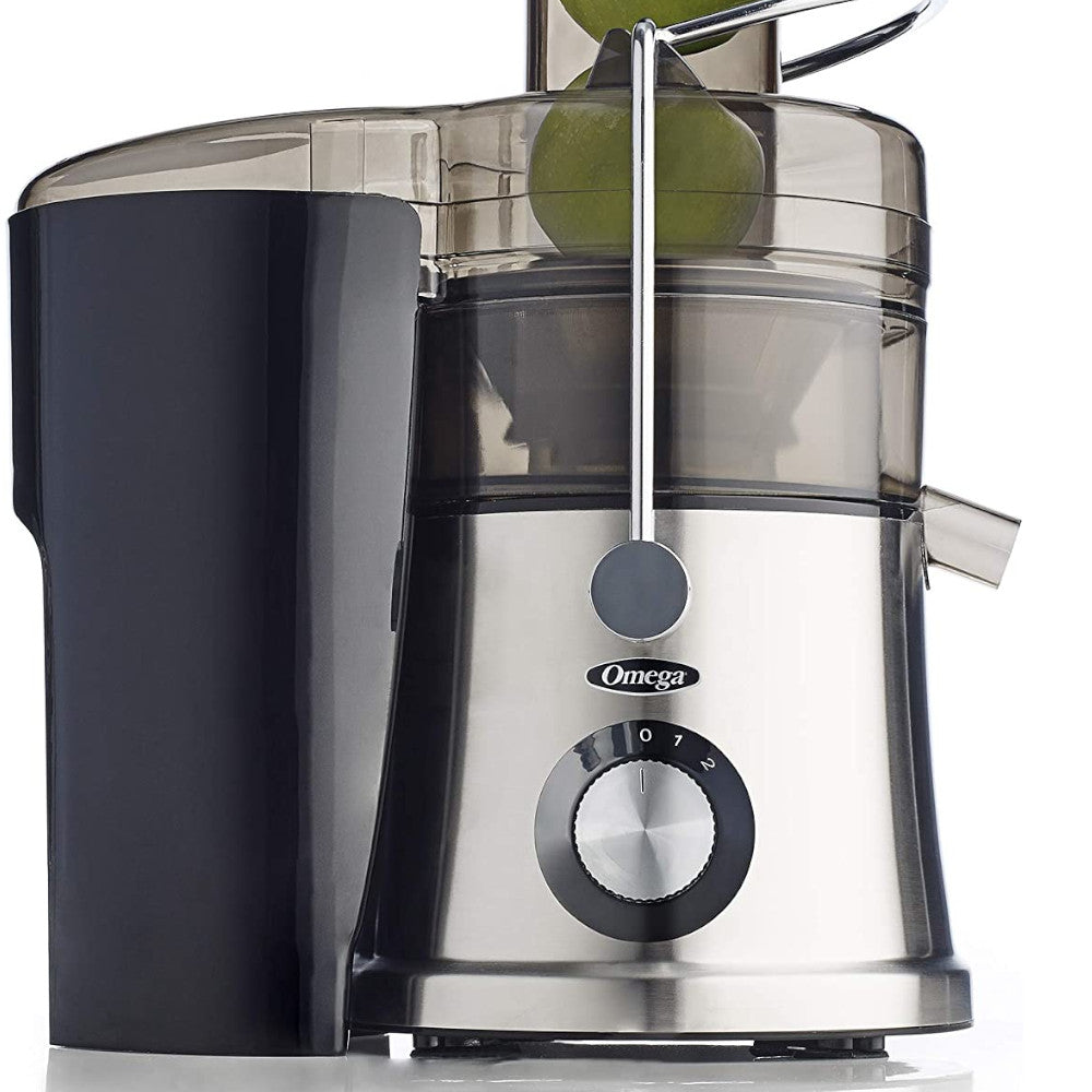 OMEGA High Speed Juicer with Extra Large Chute - Powerful 1000W Motor for Fruits & Vegetables - Easy Clean Design - Perfect for Smoothies, Juicing & Healthy Drinks - Black (Model C2100B)