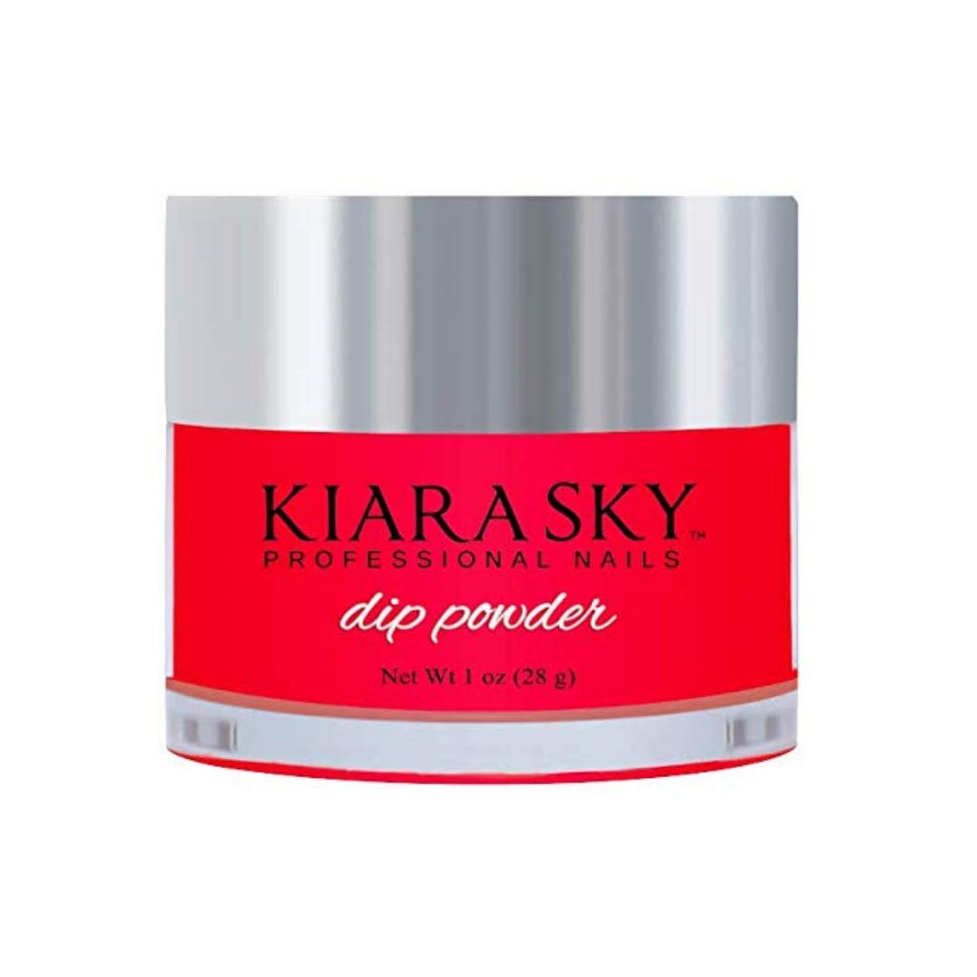 Kiara Sky Professional Nail Dipping Powder - 1 Oz Red Hot Glow Dip Powder for Long-Lasting Manicures & Nail Art | Salon-Quality at Home | Perfect for Parties, Weddings & Special Occasions