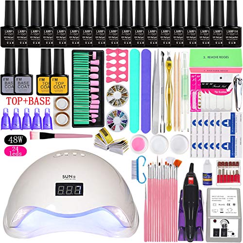 18 Colors Gel Nail Polish Kit with 36W/48W/90W LED UV Nail Lamp - Professional Manicure Set for Nail Art, Home Salon & DIY Nail Care