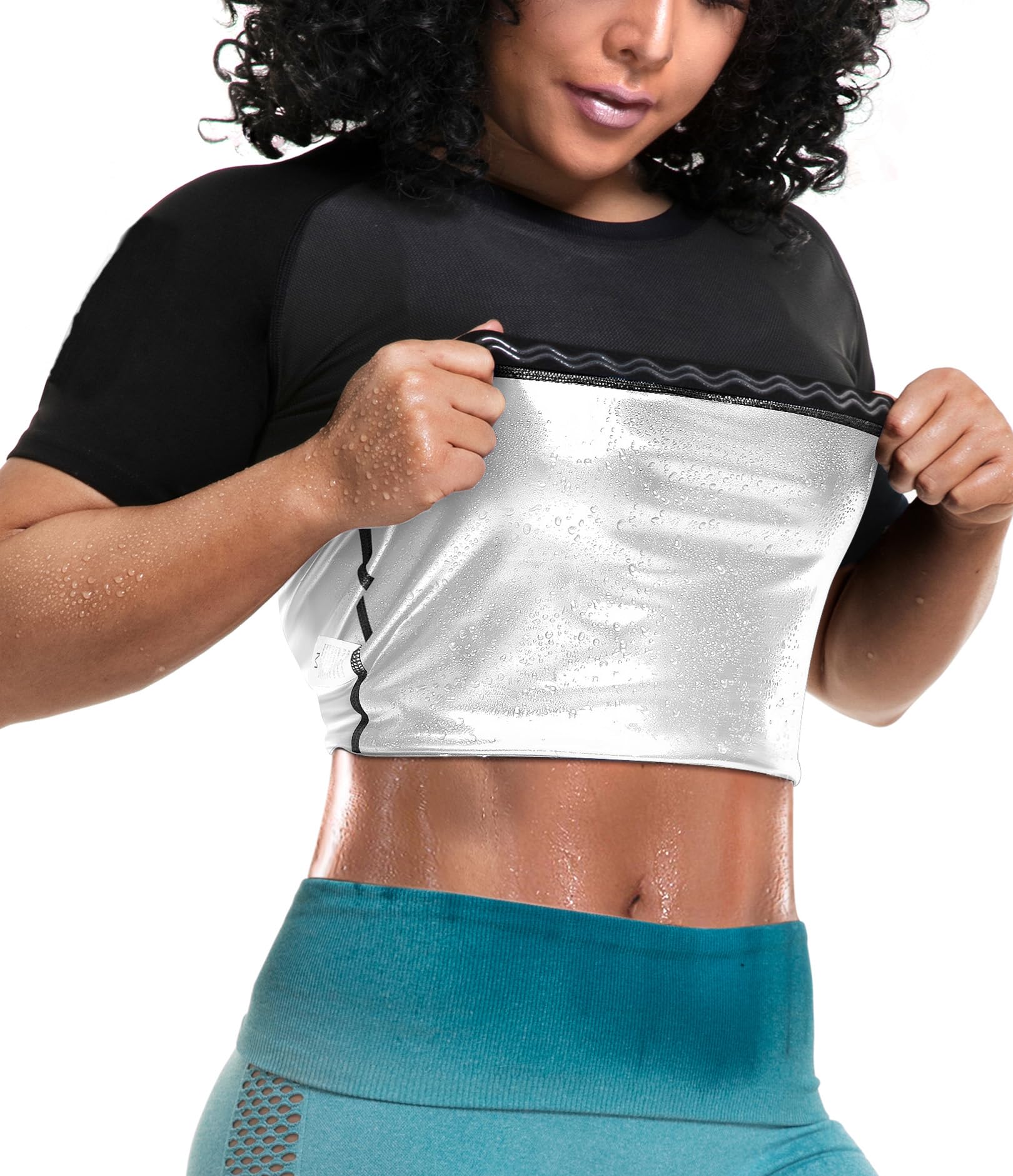 Women's Sauna Sweat Shirt - Athletic Compression T-Shirt for Weight Loss & Detox - Heat Trapping Sauna Vest for Women - Perfect for Workout, Yoga & Post-Workout Recovery