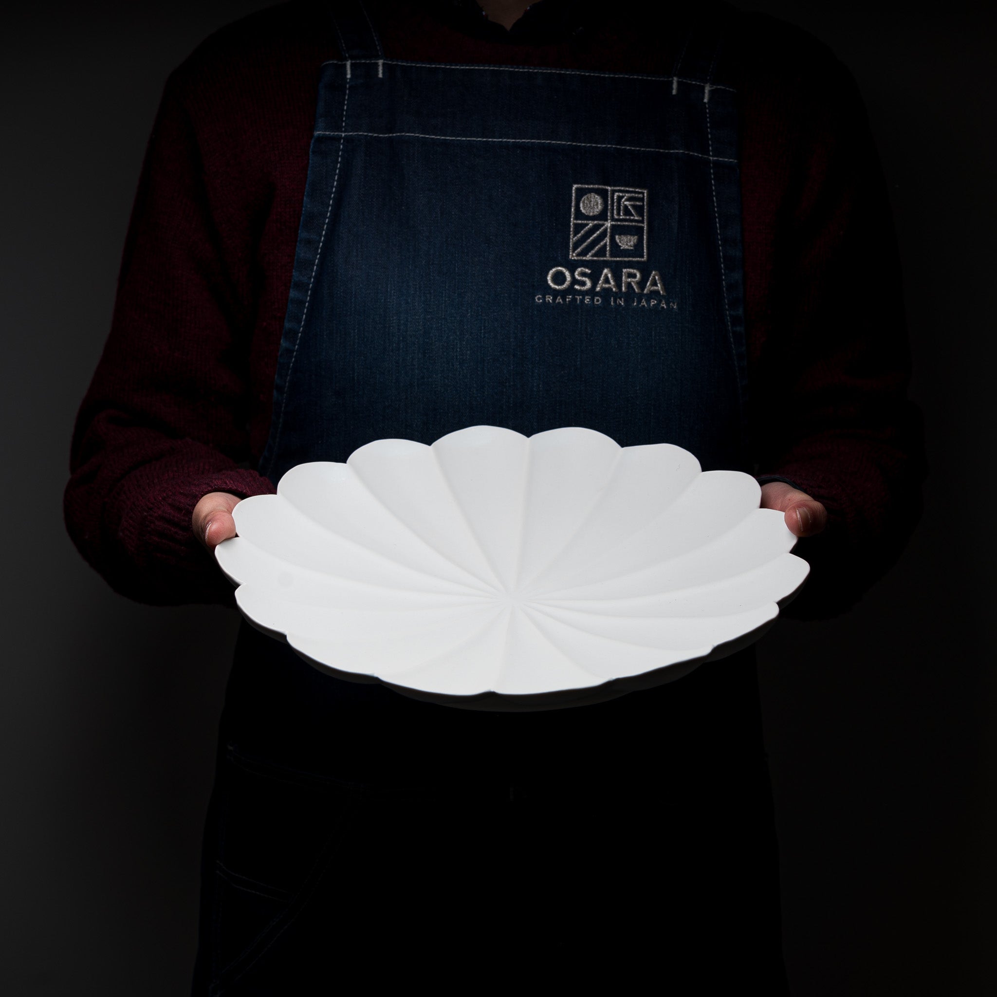 Handmade Usuki Ware Rinka Large Plate 29cm - Japanese Ceramic Dinner Plate for Sushi, Tempura & Special Occasions