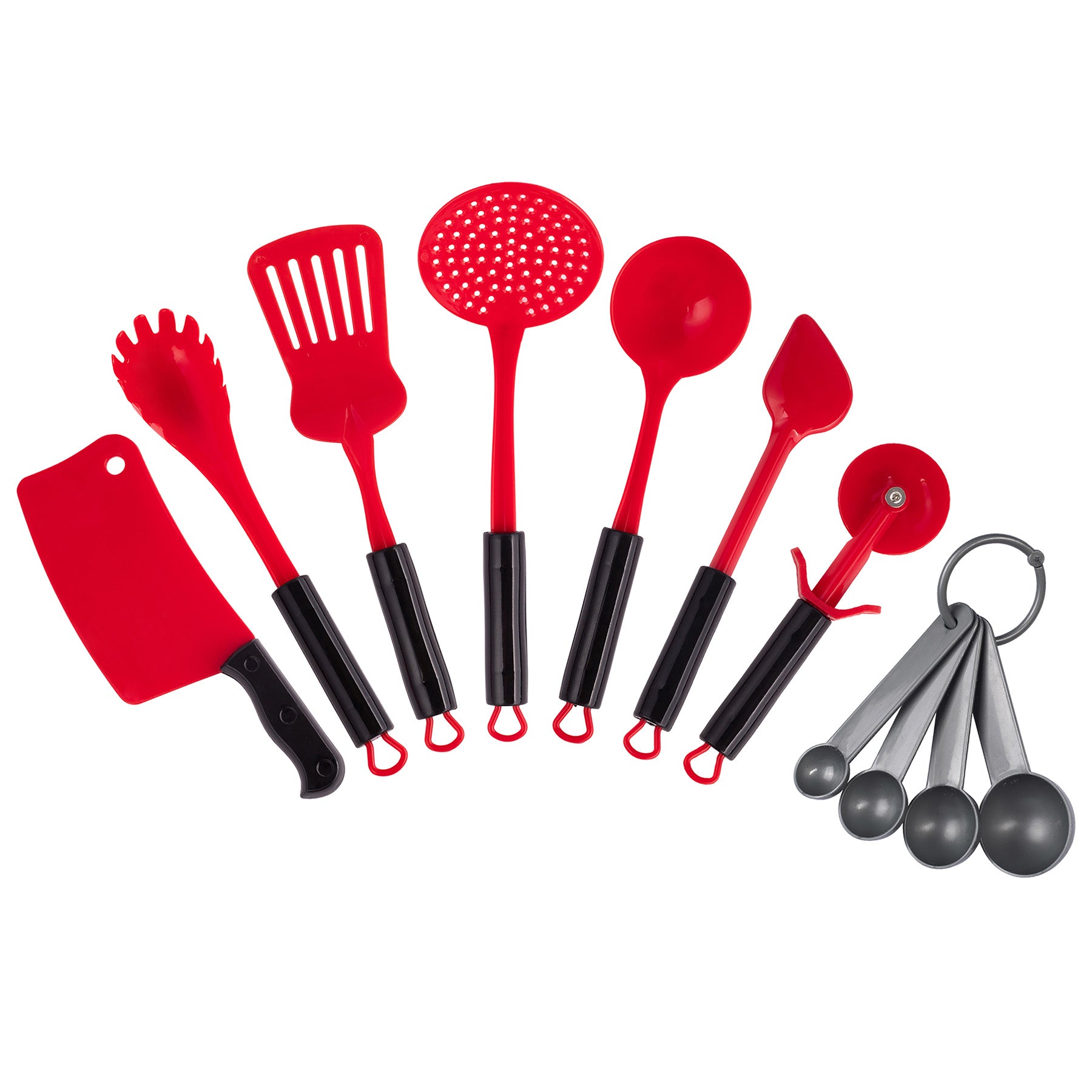 Bintiva 11-Piece Deluxe Chef Role Play Dress Up Set with Red Accents - Perfect for Kids Pretend Play, Cooking Games & Halloween Costumes