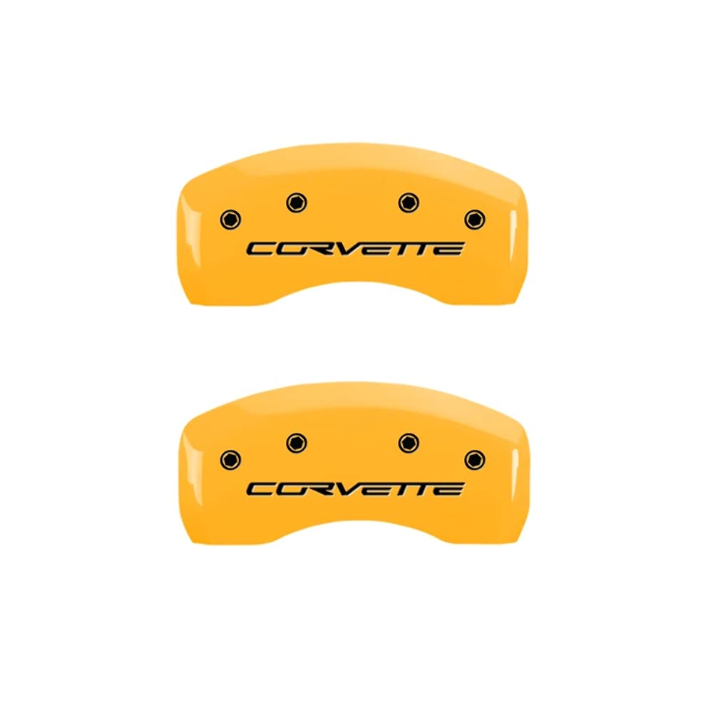 High-Performance MGP Brake Caliper Covers for 2005-2013 Chevrolet Corvette C6 (Including Z51 Package) - Front & Rear Set in Vibrant Yellow - Enhance Your Sports Car's Aesthetics for Racing & Car Shows