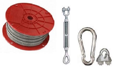 EXCURSIONS Heavy Duty Baseball Batting Cage Cable Suspension Kit for Indoor & Outdoor Use - Perfect for Backyard Practice, Training Facilities & Sports Clubs