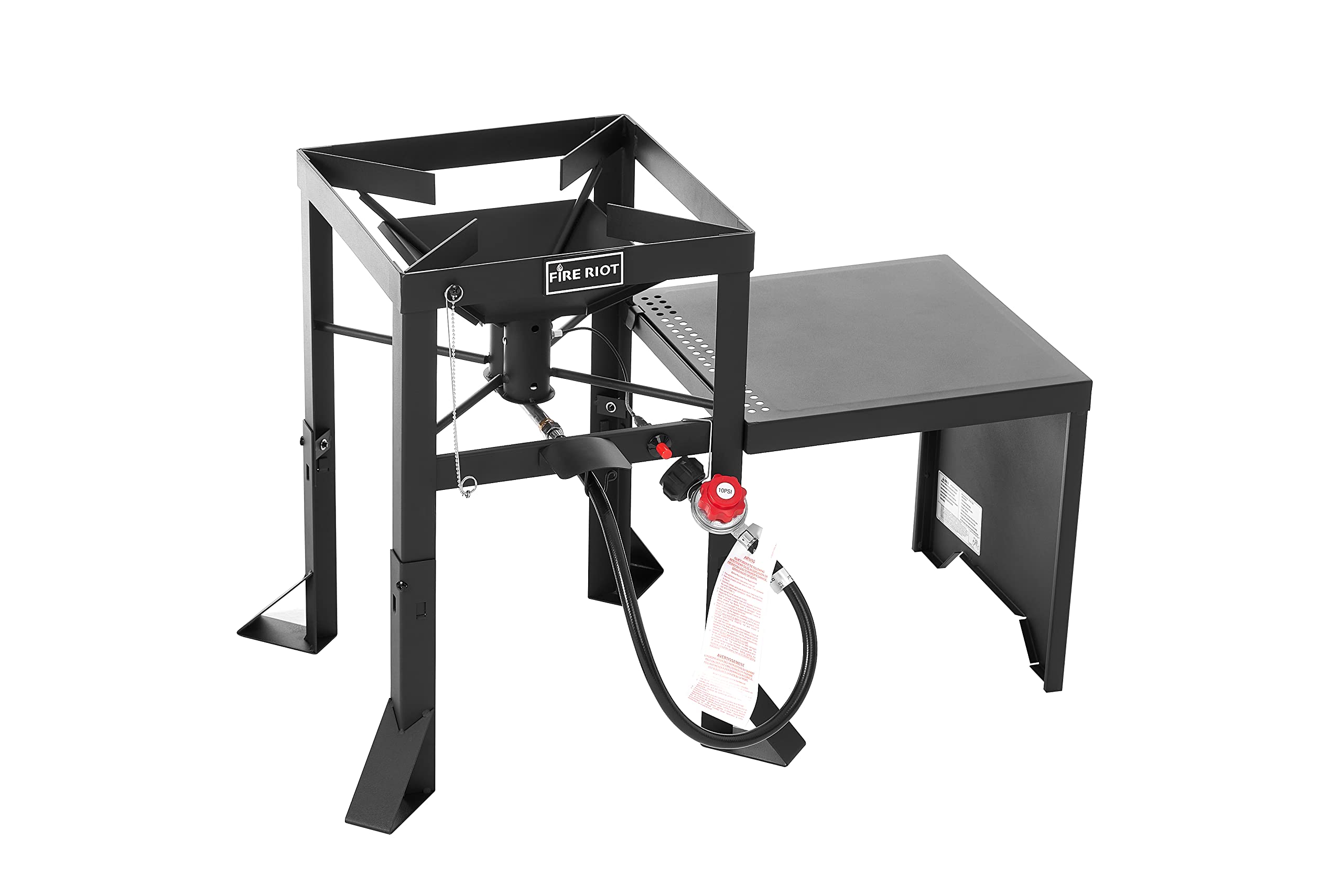 High Pressure Dual Jet Propane Burner 130,000 BTU Outdoor Gas Stove with Adjustable 10PSI CSA Approved Regulator - Perfect for Seafood Boil, Maple Syrup Making, Deep Frying, Canjun Cooking & Outdoor Catering