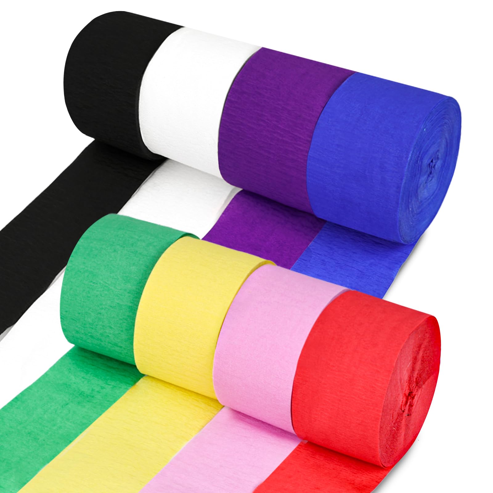 Shindel 8 Rolls Crepe Paper Streamers - 944Ft Multicolor Party Decorations for Birthday, Wedding, Baby Shower & Holiday Events (1.8