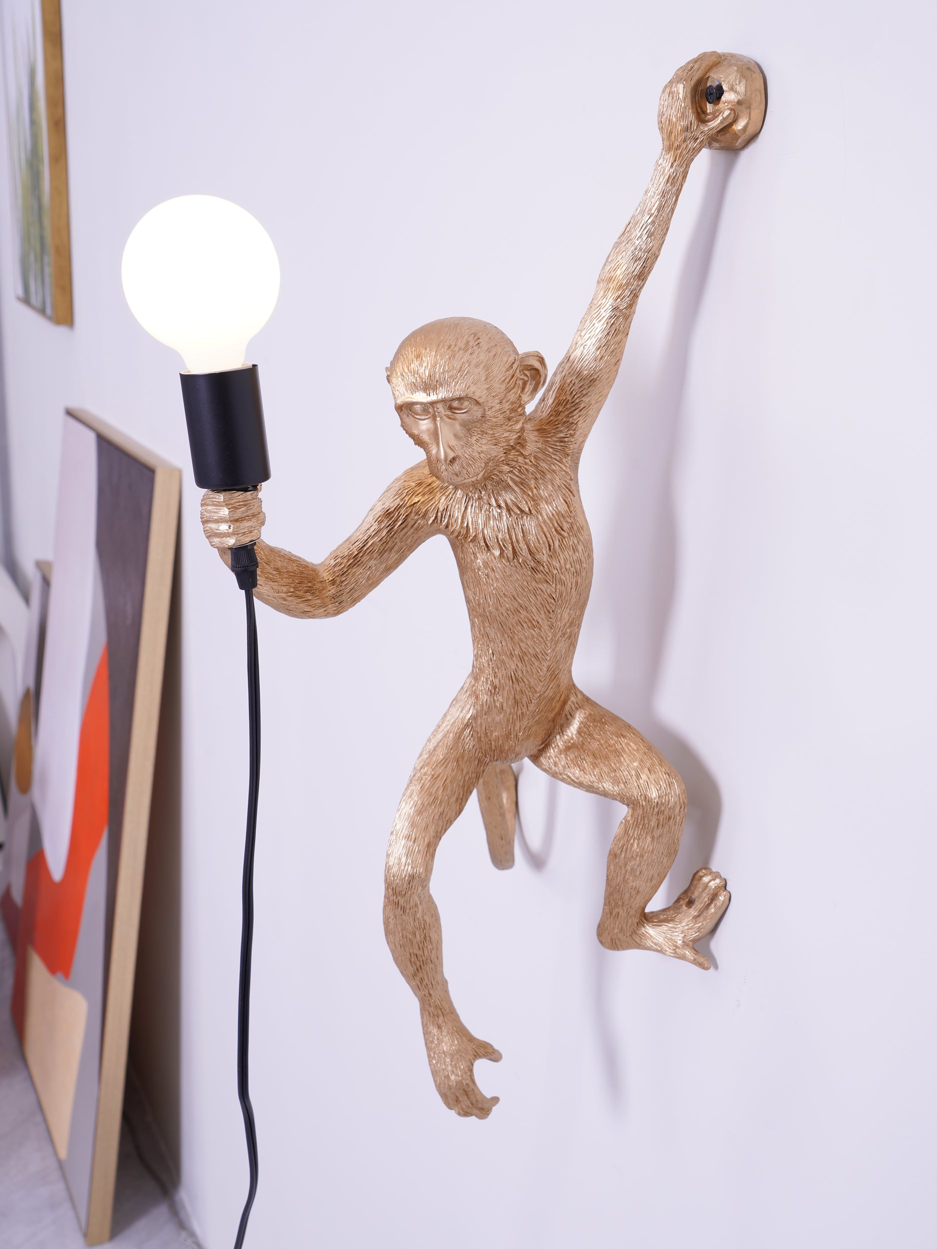 Cute Monkey Wall Lamp - LED Night Light for Kids Room, Nursery, Bedroom - Fun Animal-Themed Decor for Children's Spaces
