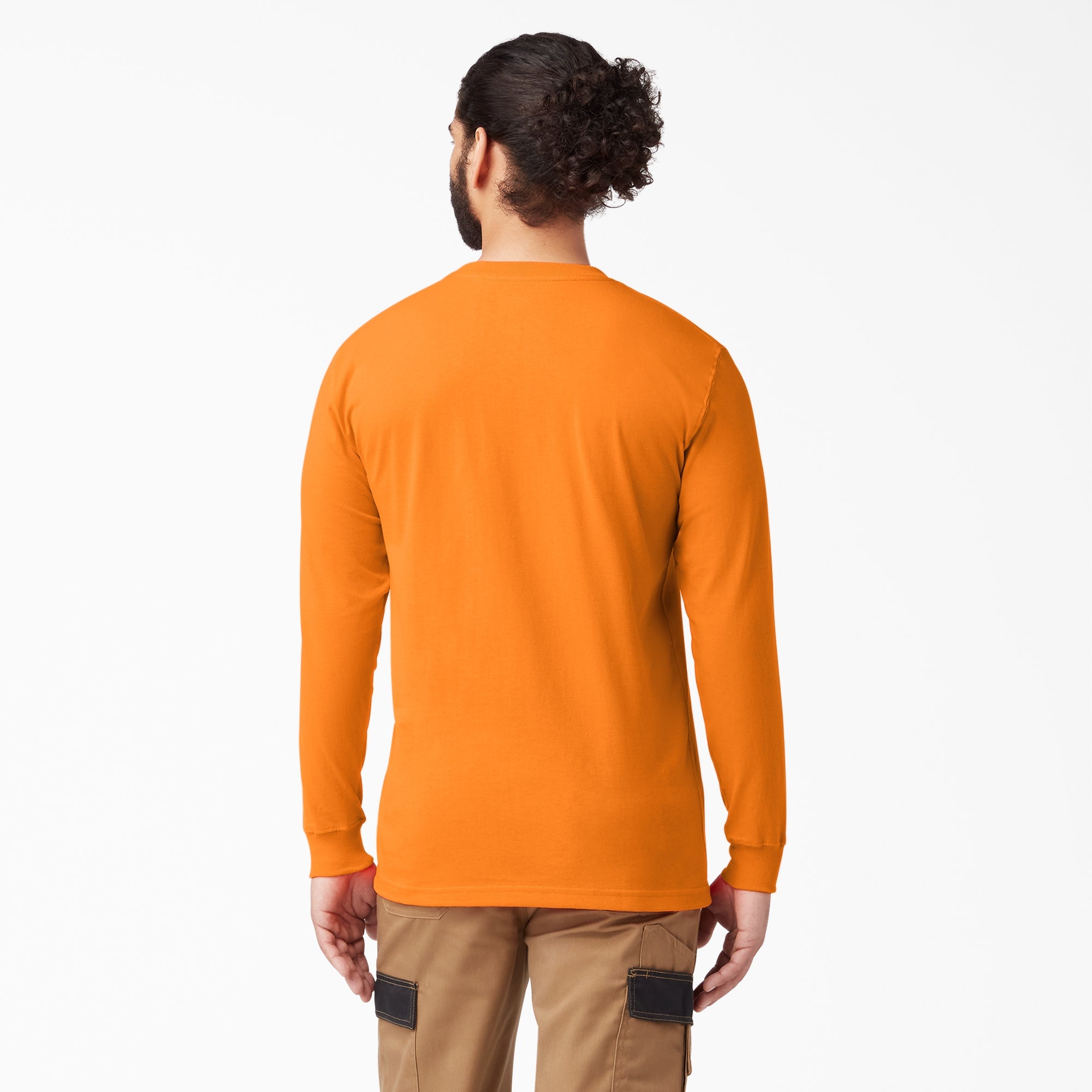 Dickies Men's Heavyweight Long Sleeve Crew Neck T-Shirt - Durable Workwear for Construction, Landscaping & Outdoor Activities