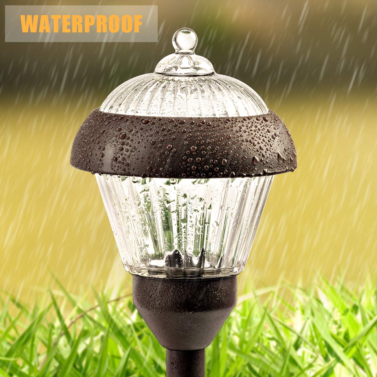 SOLPEX 4 Pack Solar Pathway Lights - 2 Bright LED, High Lumen, Waterproof IP65, Metal Solar Garden Lights with Auto On/Off - Perfect for Walkway, Driveway, Yard, and Outdoor Landscape Lighting