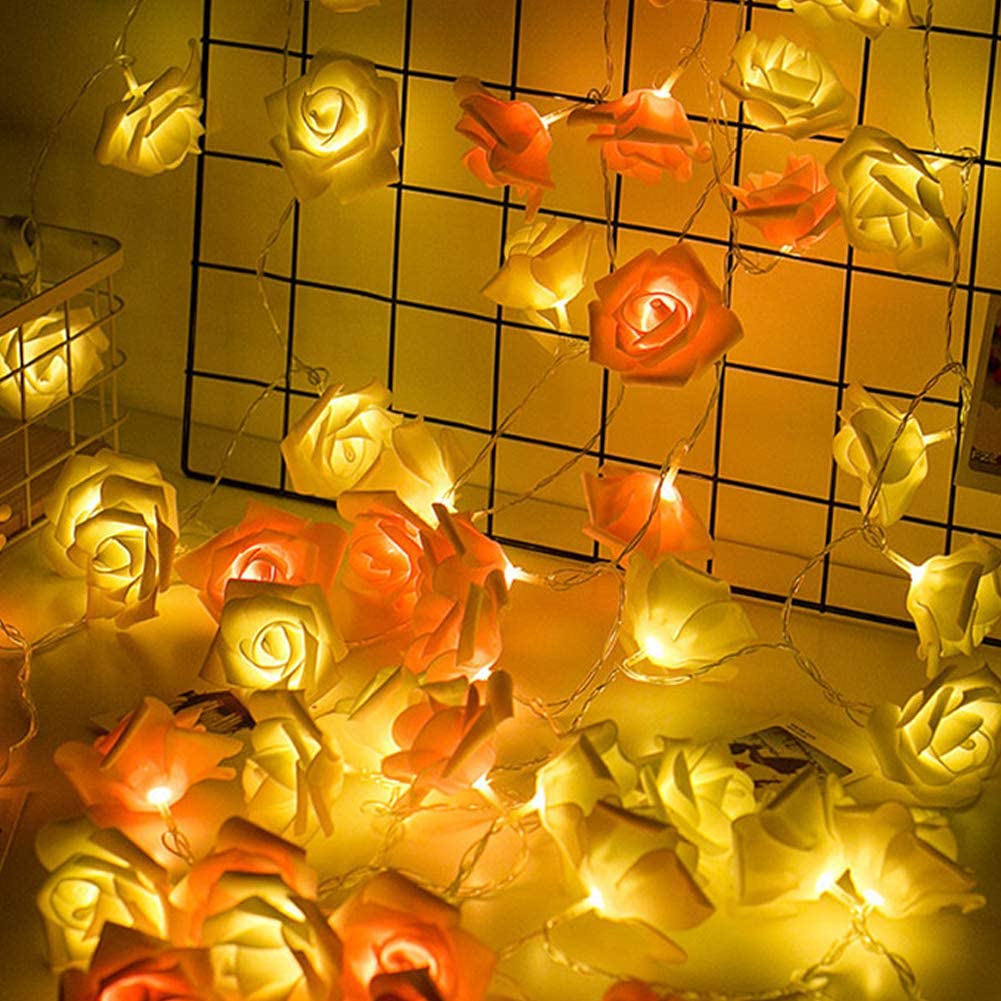 20LED Rose String Lights - 3M USB Powered Artificial Flower Fairy Lights for Valentine's Day, Wedding, Party & Home Decoration | Perfect for Bedroom, Garden, Patio and Romantic Ambiance