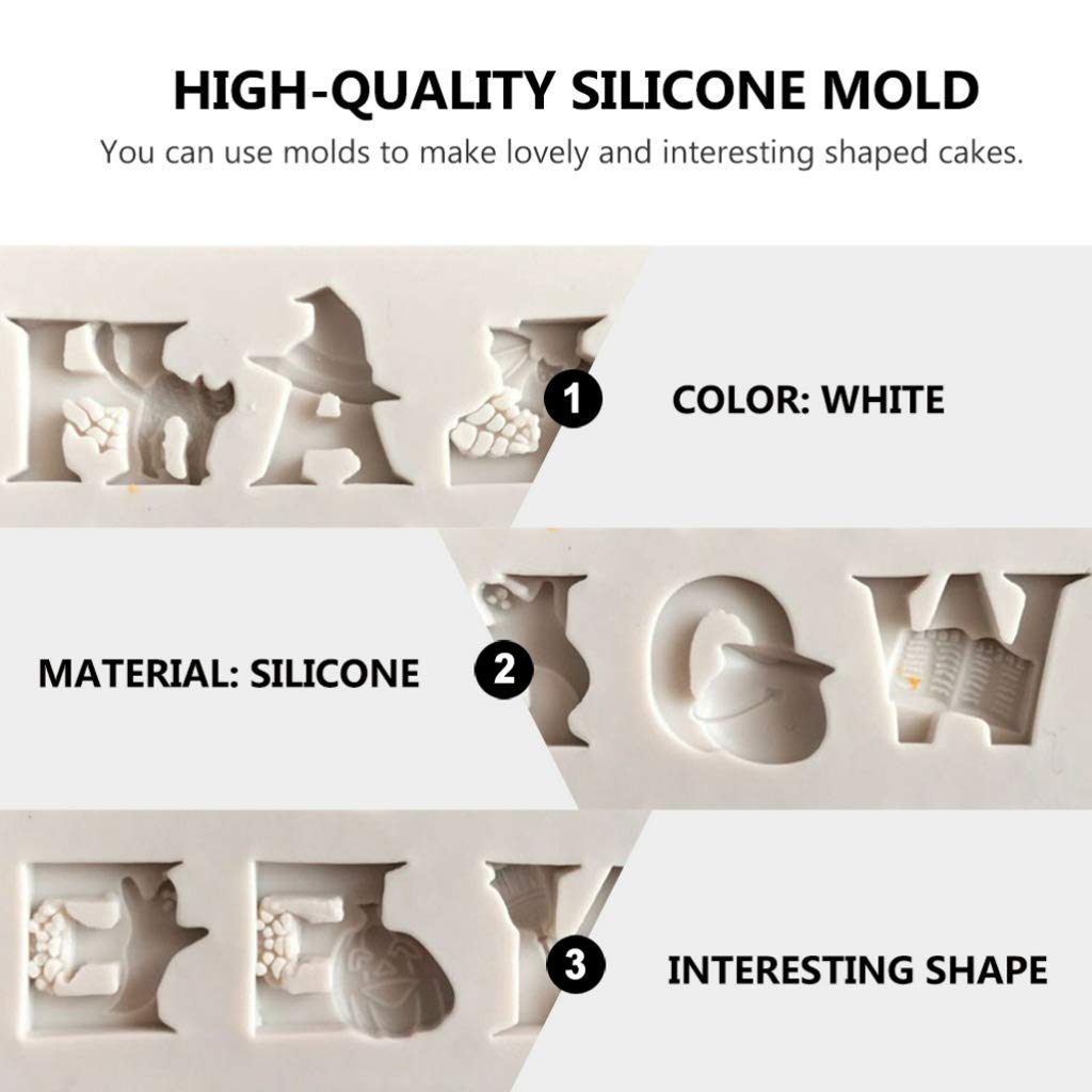 DOITOOL 2-Pack Silicone Baking Molds - Pumpkin & Letter Shapes for Cake, Fondant, Candy, Dog Treats & Gummy Making - Reusable Food Grade Mold for Halloween, Christmas & Party Desserts