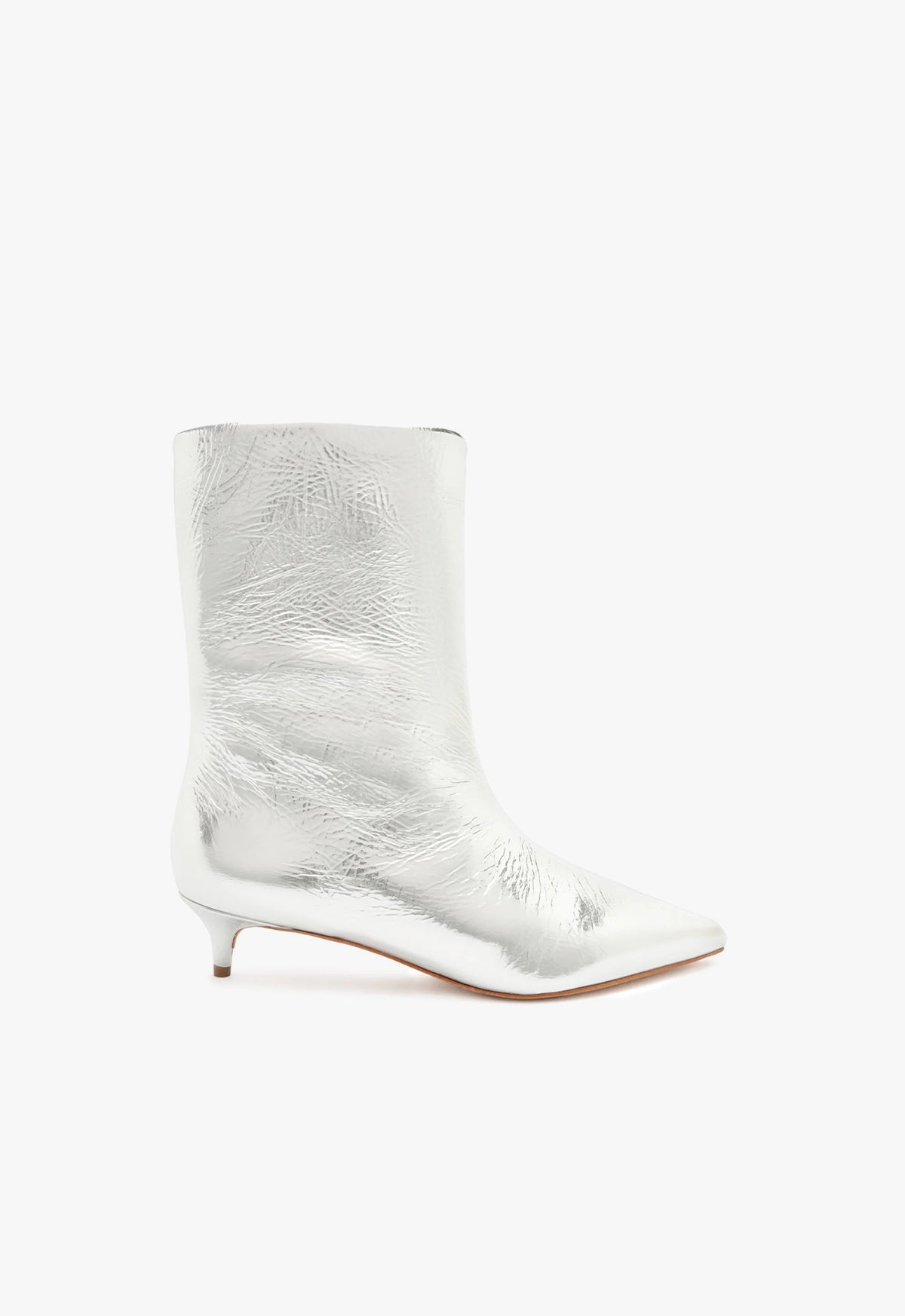 Gail Women's Smashed Metallic Ankle Booties - Stylish Chunky Heel Boots for Party, Night Out & Fall Fashion