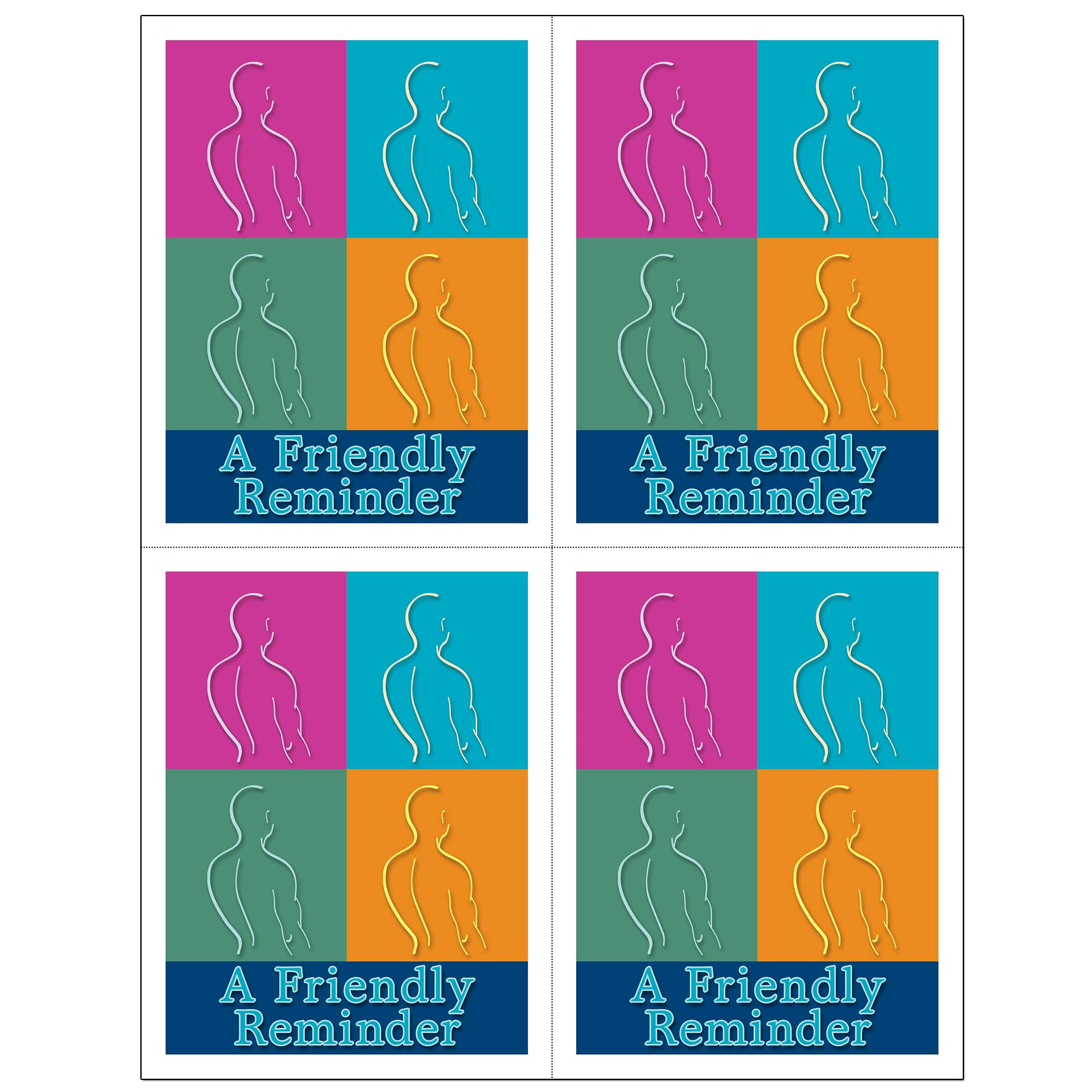 Customizable Chiropractic & Massage Therapy Laser Appointment Reminder Postcards - 4 Micro Perforated Cards per Sheet (4.25