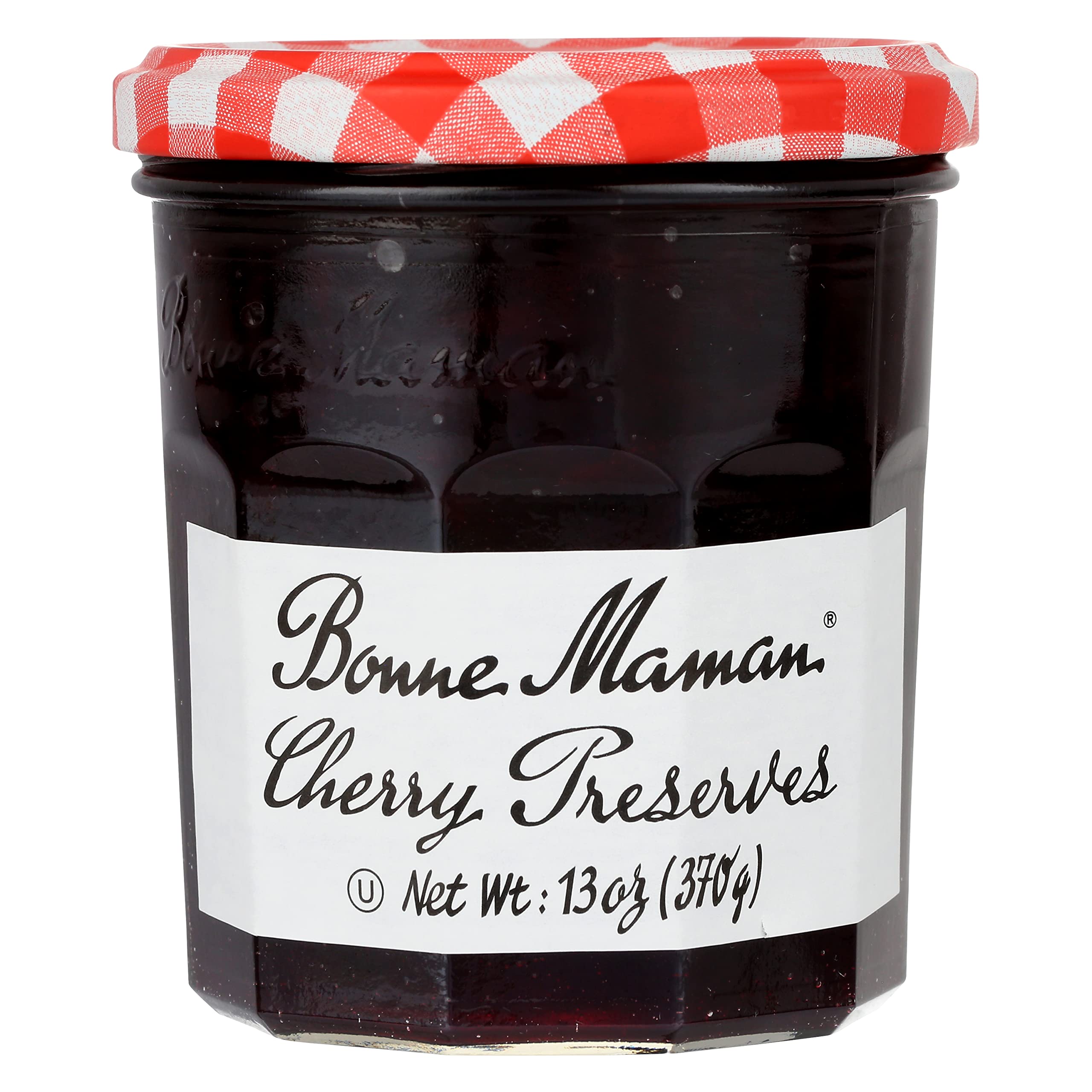 Bonne Maman Cherry Preserves, 13 oz (Pack of 6) - Delicious Fruit Spread for Breakfast, Desserts & Gift Giving
