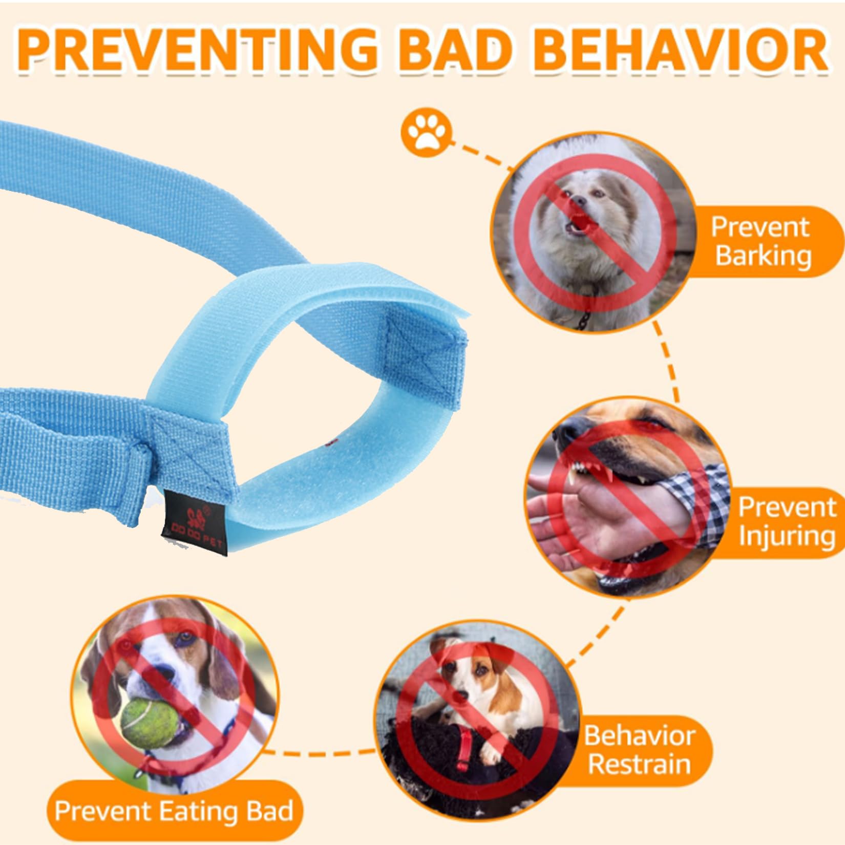 PetPhindU Soft Dog Muzzle - Breathable Anti-Biting Mouth Cover for Short-Snouted Dogs | Chew Proof & Water Drinkable | Perfect for Training, Grooming & Vet Visits