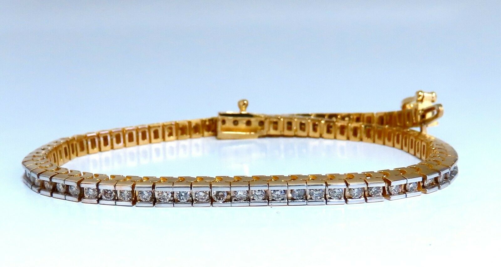 1.40ct Natural Diamond Tennis Bracelet in 14K Gold - Classic Channel Setting for Women, Elegant Jewelry Gift for Anniversary, Wedding & Special Occasions