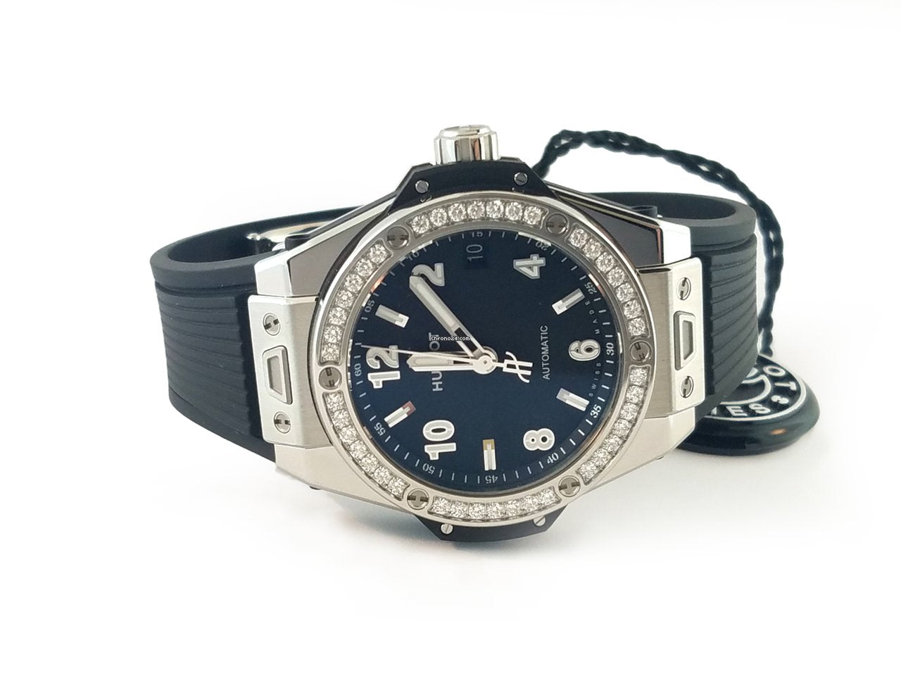 Hublot Big Bang 39mm One Click Steel Diamond Automatic Watch for Men - Luxury Swiss Timepiece with Date Function, Perfect for Business Meetings & Special Occasions