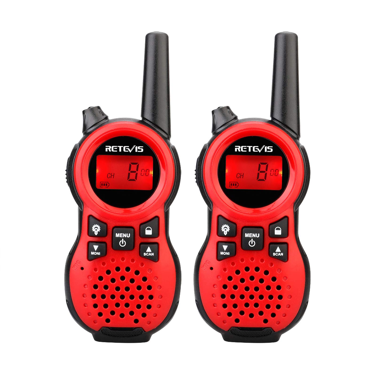 Retevis RT38 Long Range Walkie Talkies for Adults - 2 Way Radios with USB Port & Flashlight, Portable Handheld Communication Device for Outdoor Camping, Hiking, Emergency (Red Pair)