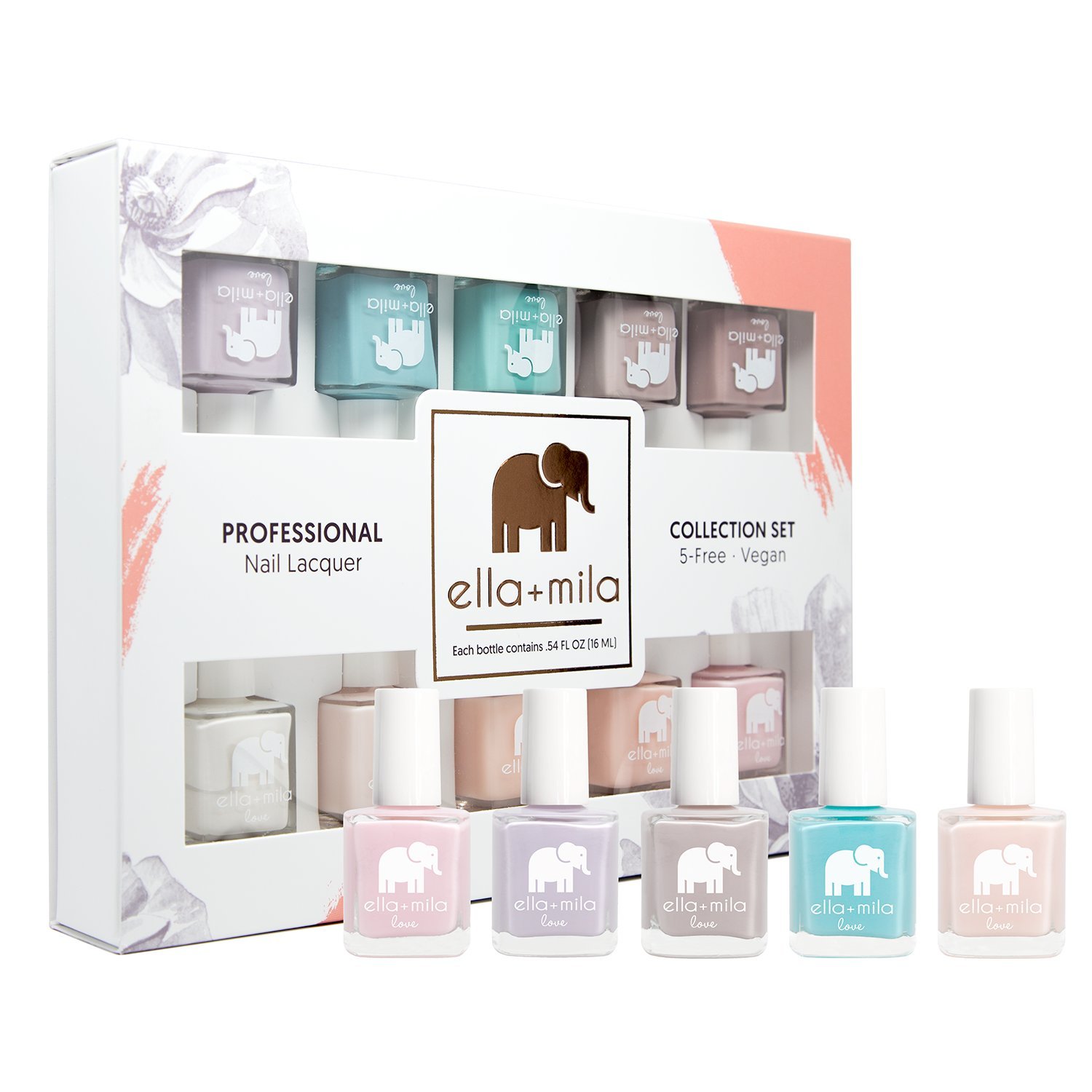 Ella+Mila Professional Nail Polish Set - Quick Dry, Long-Lasting & Chip Resistant Nail Polish Kit (Love Collection - 10 Colors, 0.45 fl oz Each) - Perfect for Home Manicures, Nail Salons & Gift Giving