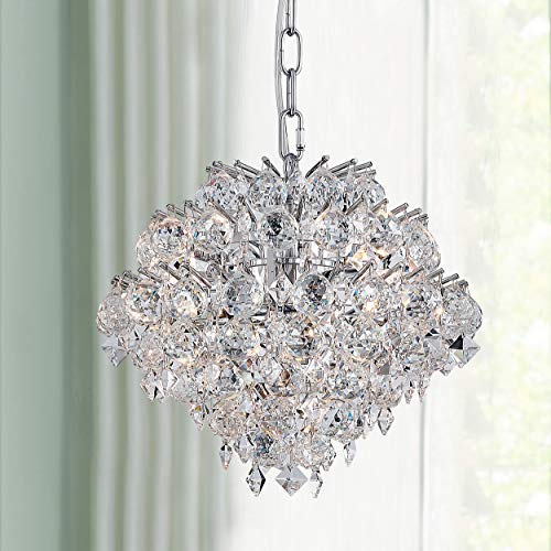 Bestier Modern Crystal Raindrop Pendant Chandelier - 4 G9 Bulbs Required (D11